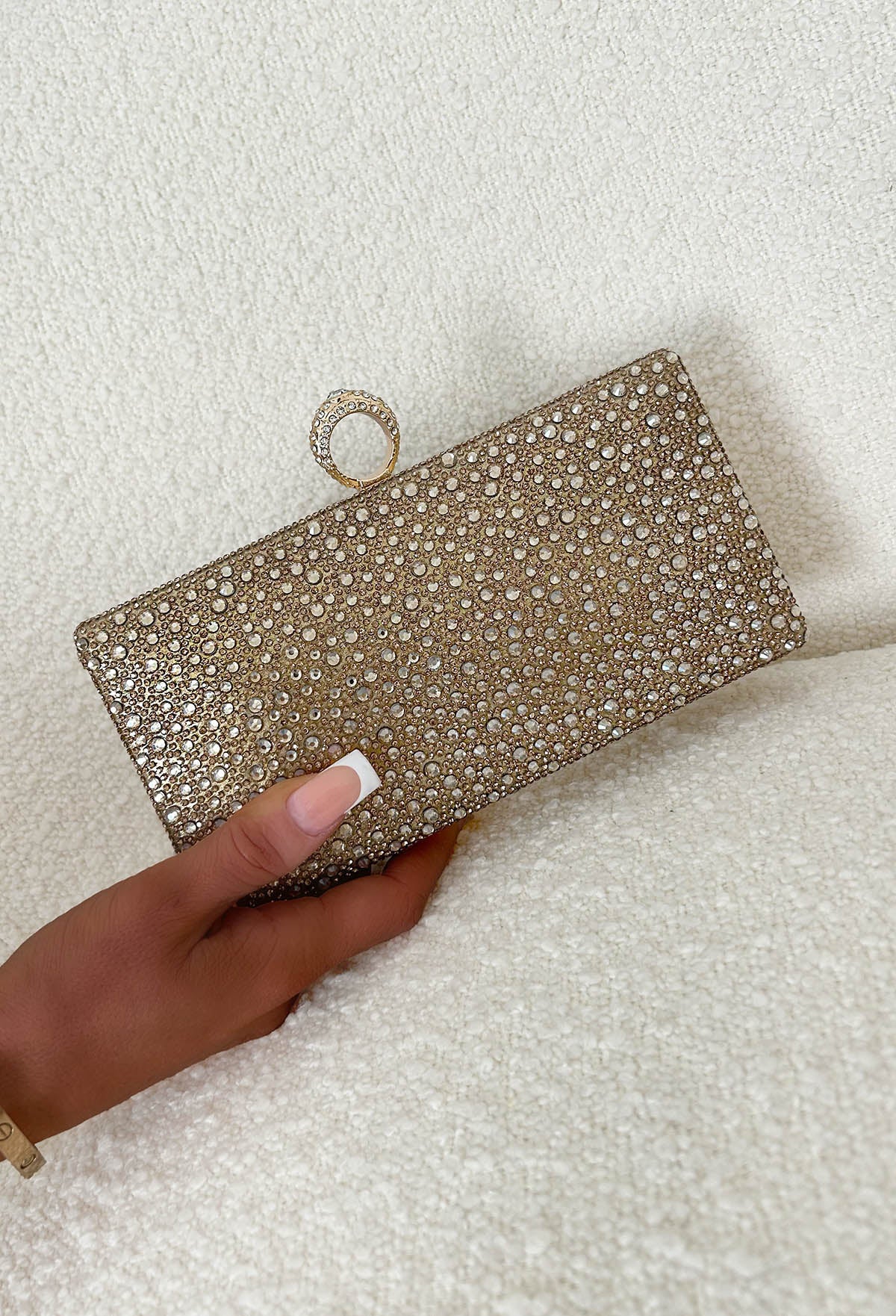 Extra Extra Gold Diamante Detail Bag - Image 2