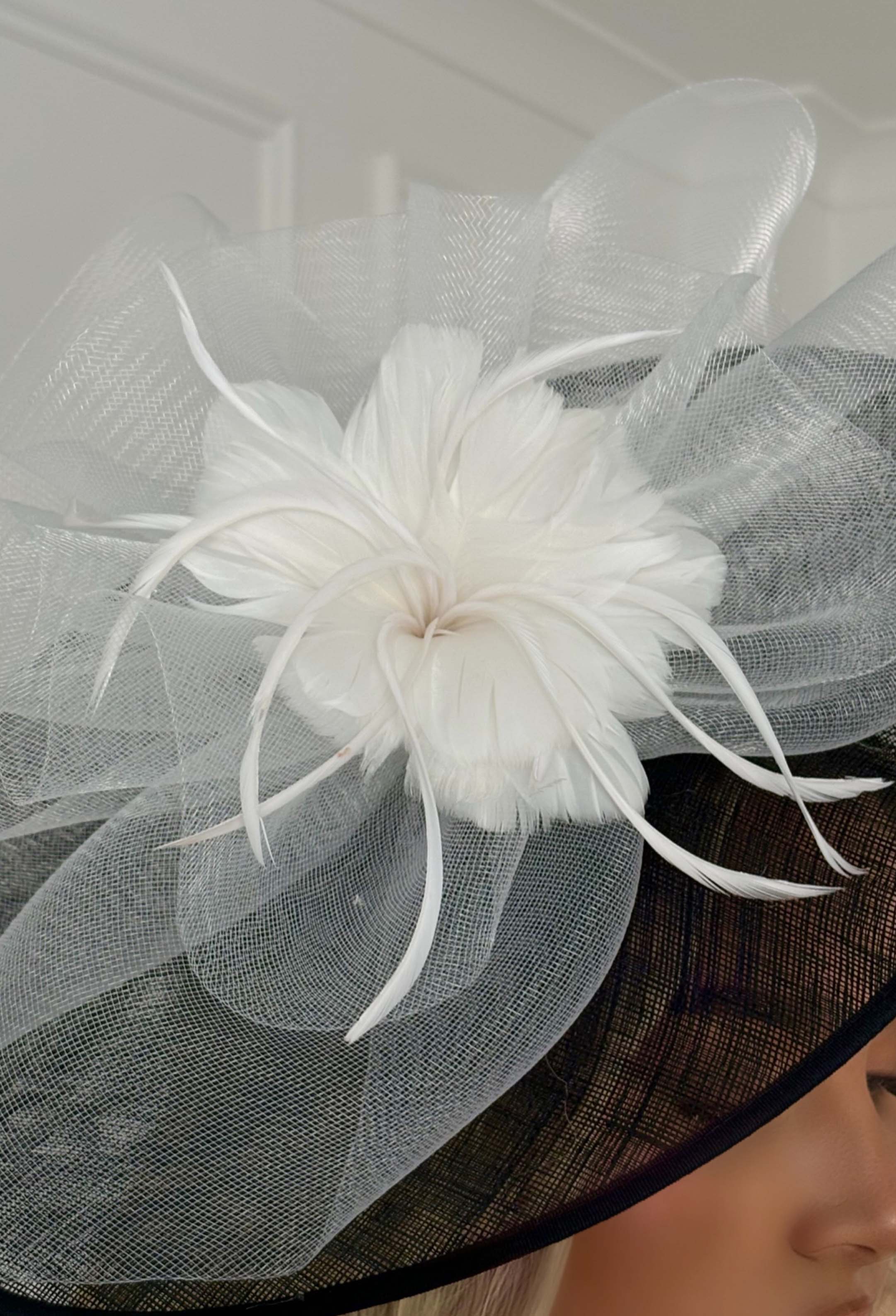 Extra Gal Black Floral Detail Fascinator - Image 3