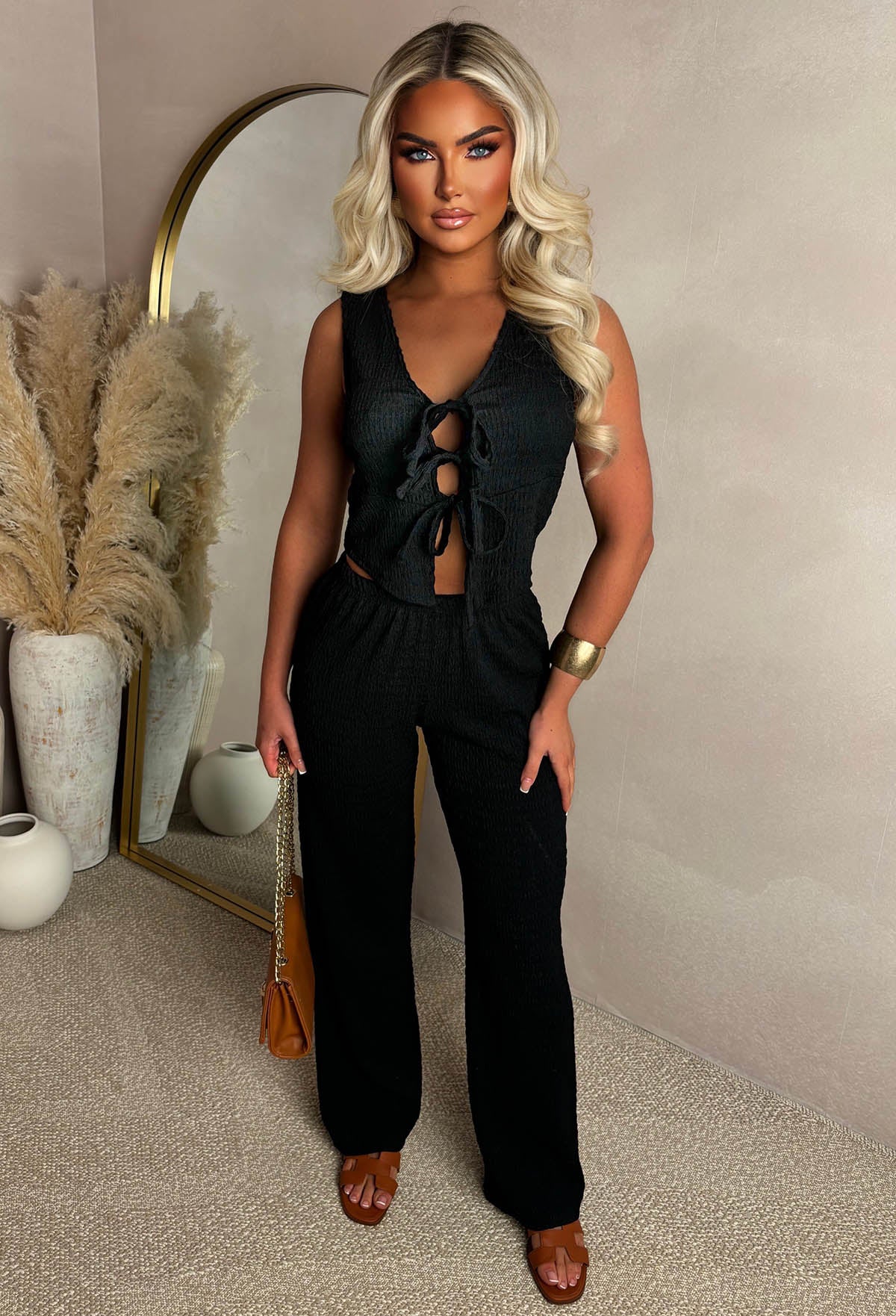 Fatal Attraction Black Tie Knot Top - Image 2