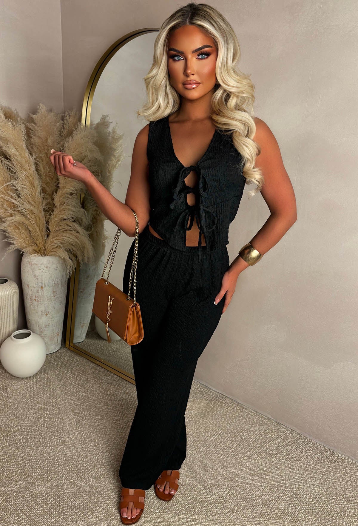 Fatal Attraction Black Tie Knot Top - Image 4