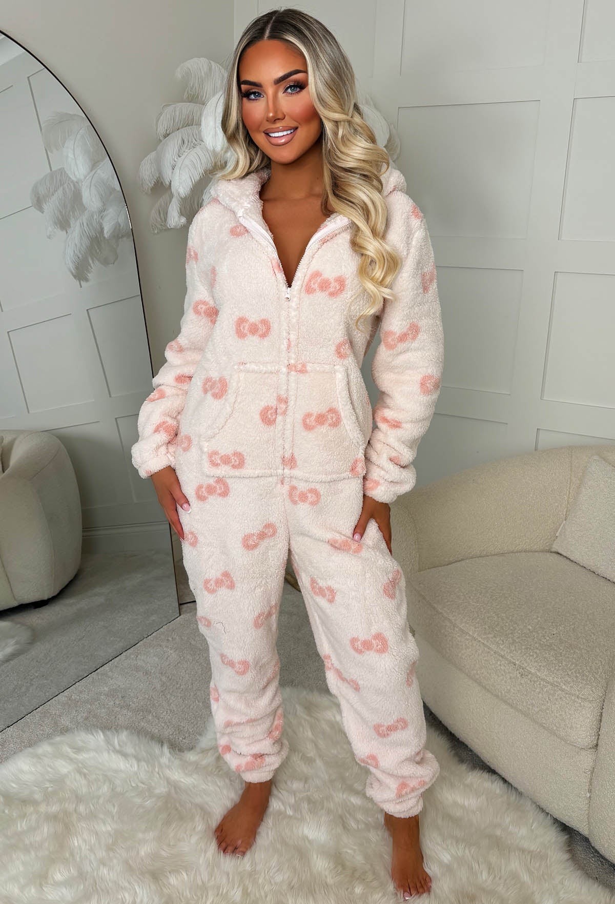 Fetch Dreams Pink Bow Print Onesie - Image 4
