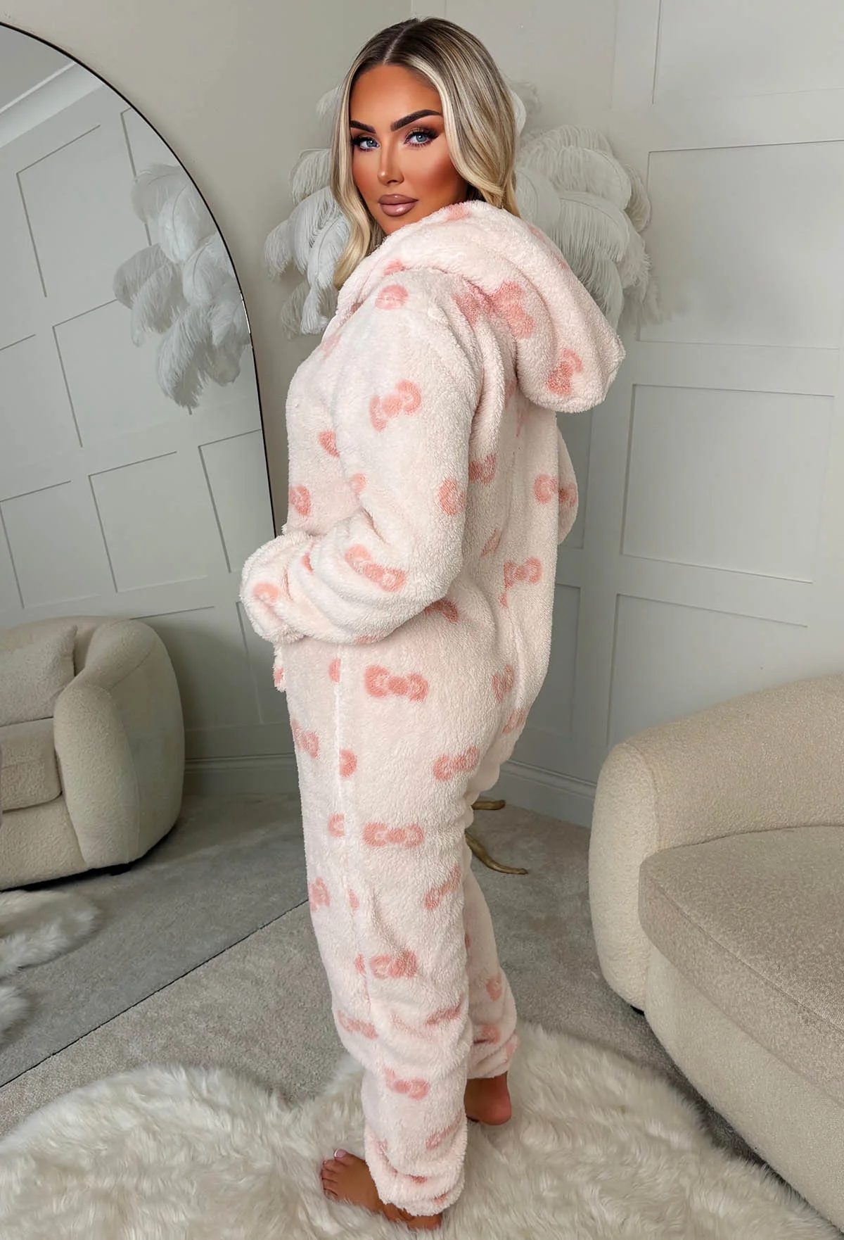Fetch Dreams Pink Bow Print Onesie - Image 5