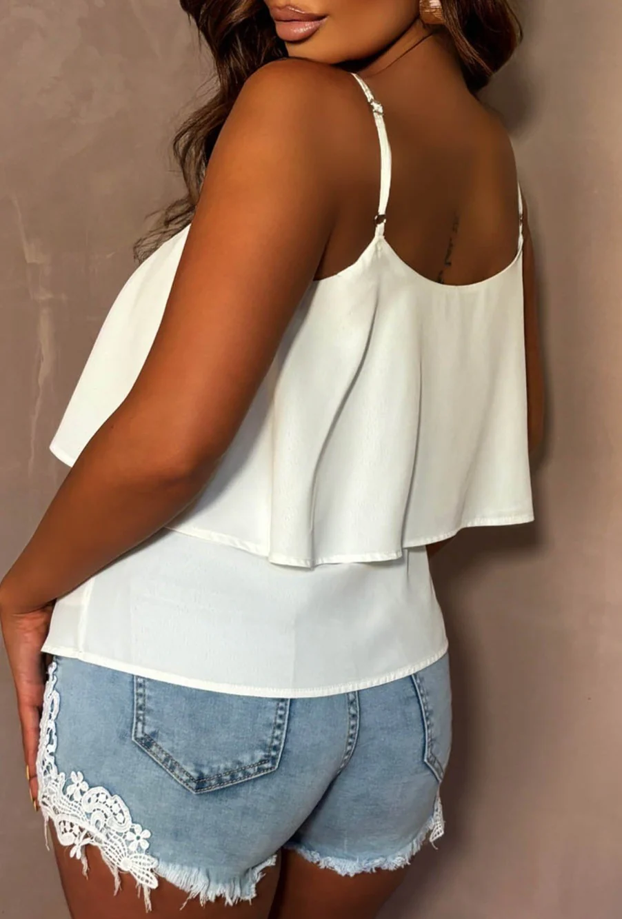 Flawless Desire White Layered Cami Top - Image 2