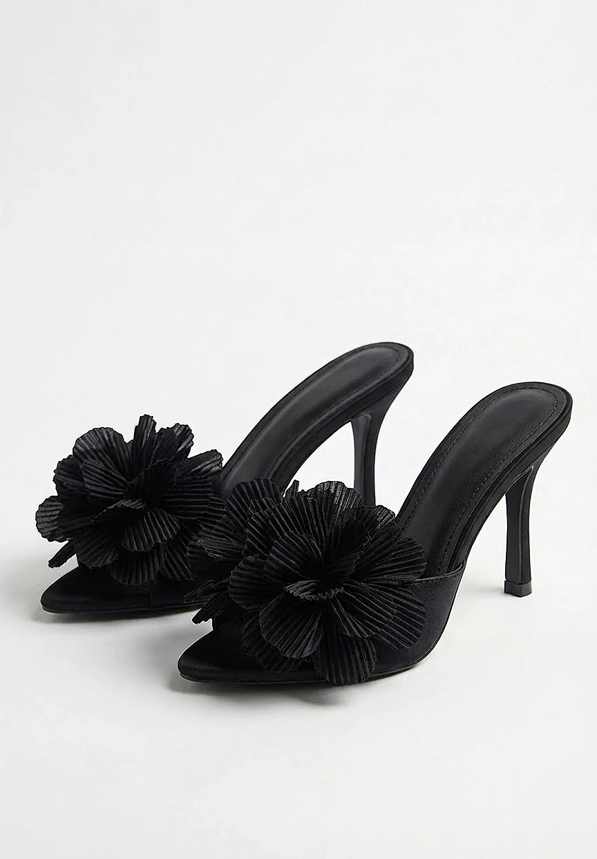 Flower Fantasy Black Stiletto Heels - Image 2