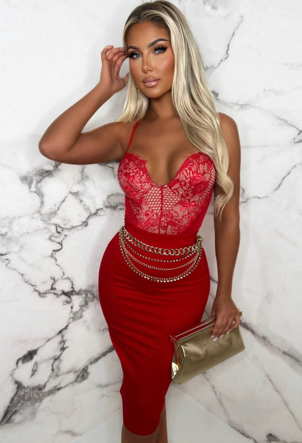 Forever Flawless Red Lace Bodysuit - Image 4