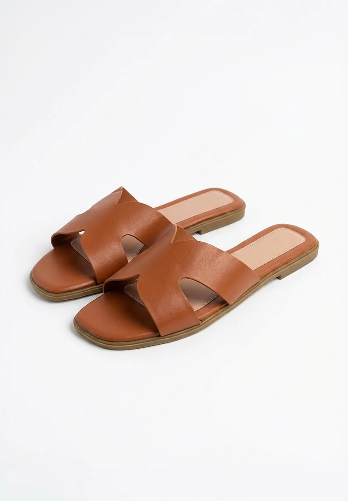 Forever You Tan Faux Leather Sliders - Image 3