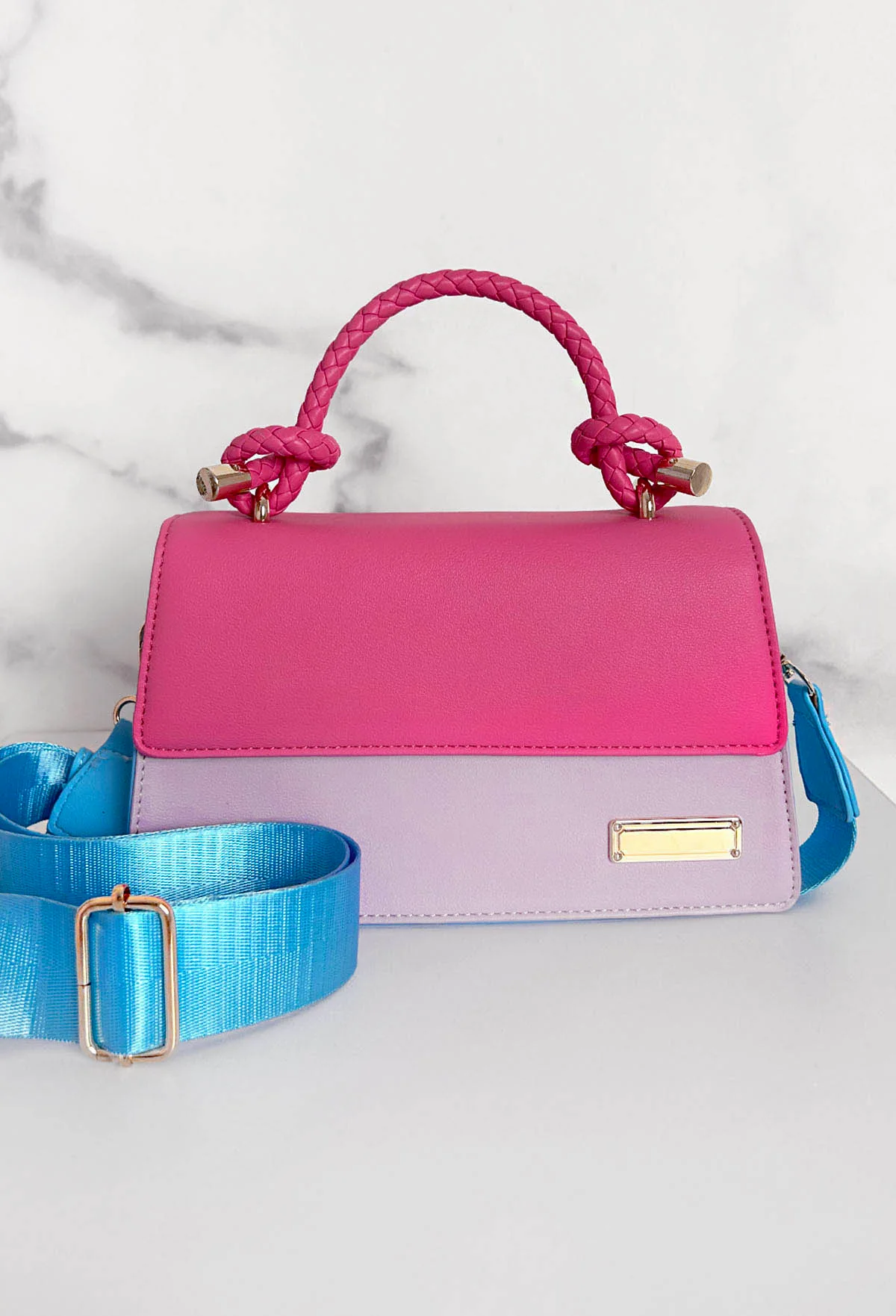 Fun With You Pink Colour Block Detail Bag - Image 2