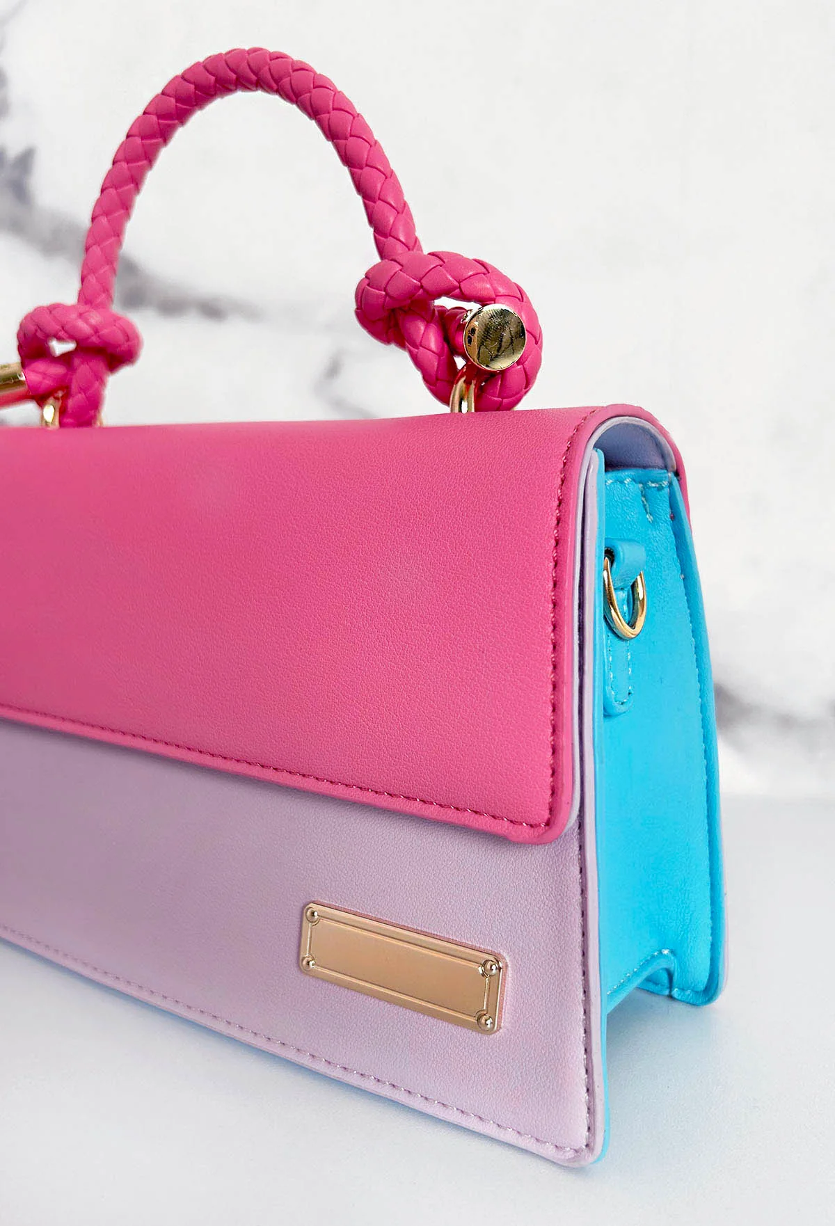 Fun With You Pink Colour Block Detail Bag - Image 3