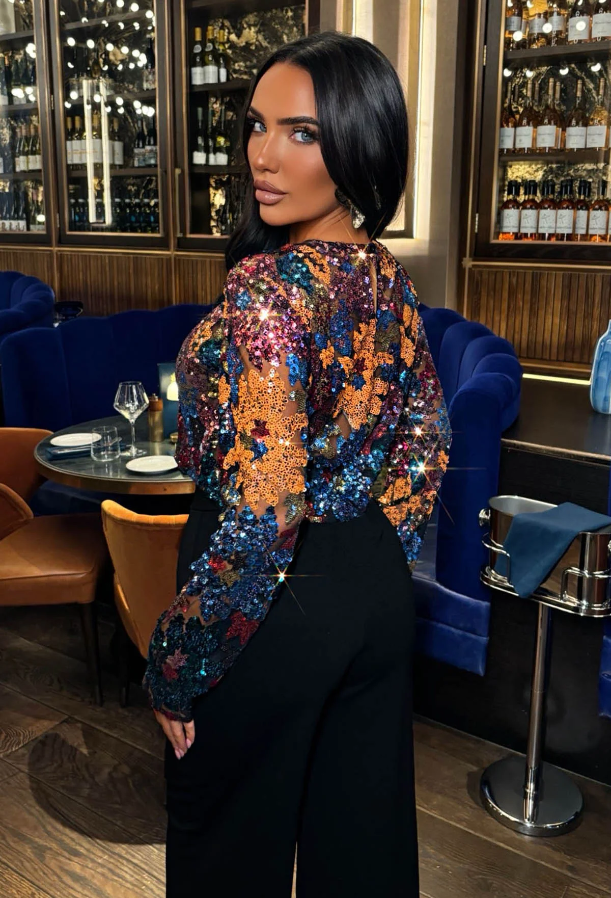 Glimmer Season Multi Floral Sequin Top - Image 2