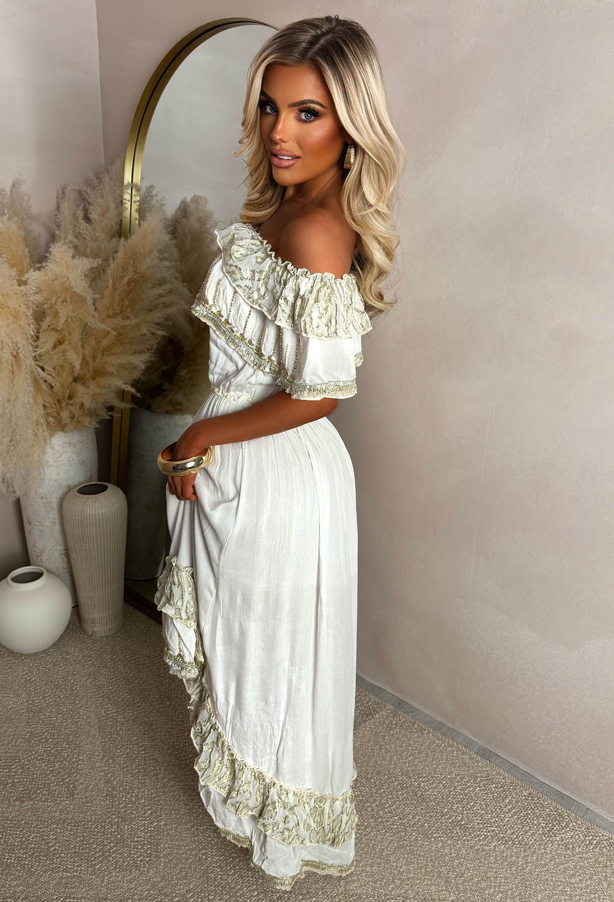 Holiday Dream Stone Bardot Boho Dress - Image 2