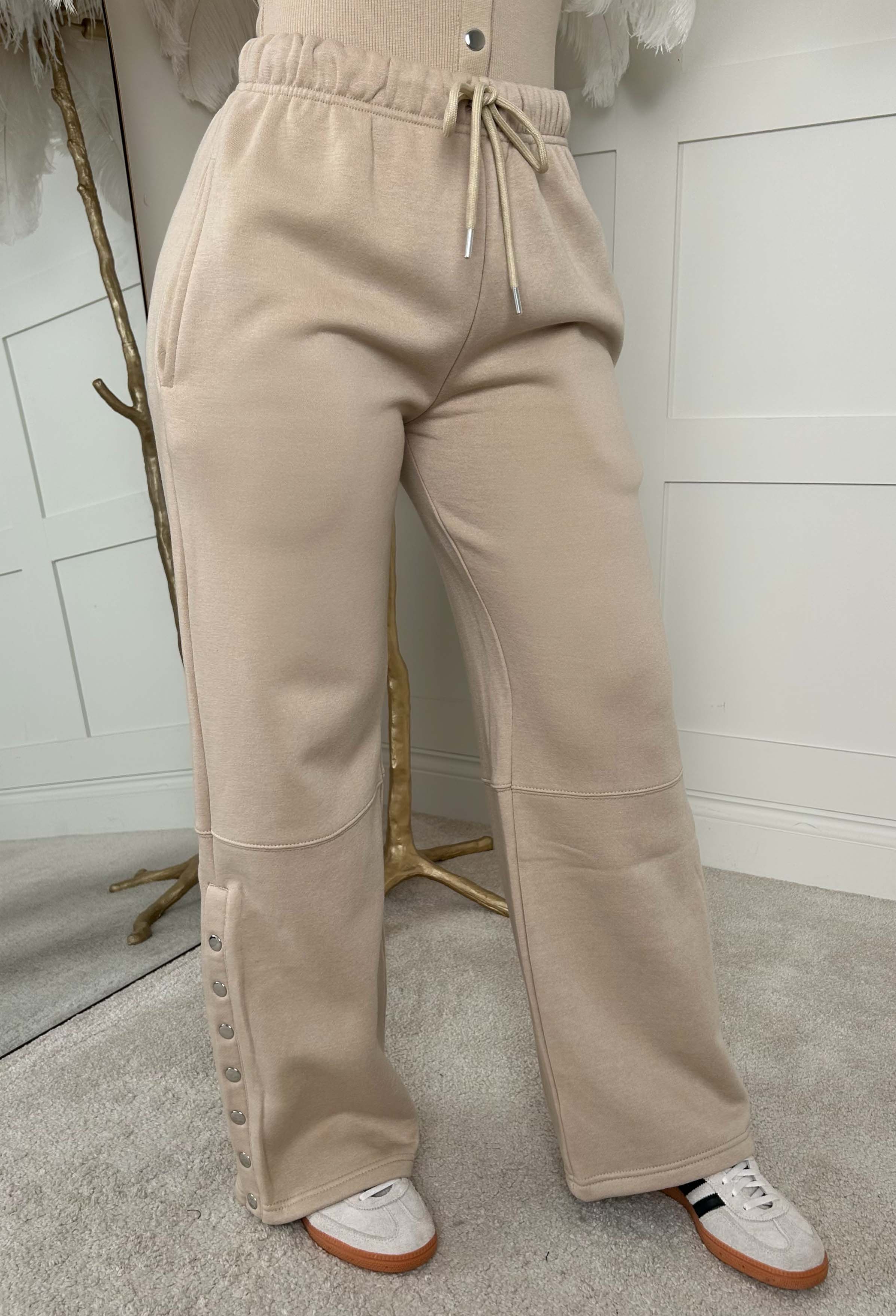 Honey Icon Beige Lounge Joggers - Image 3