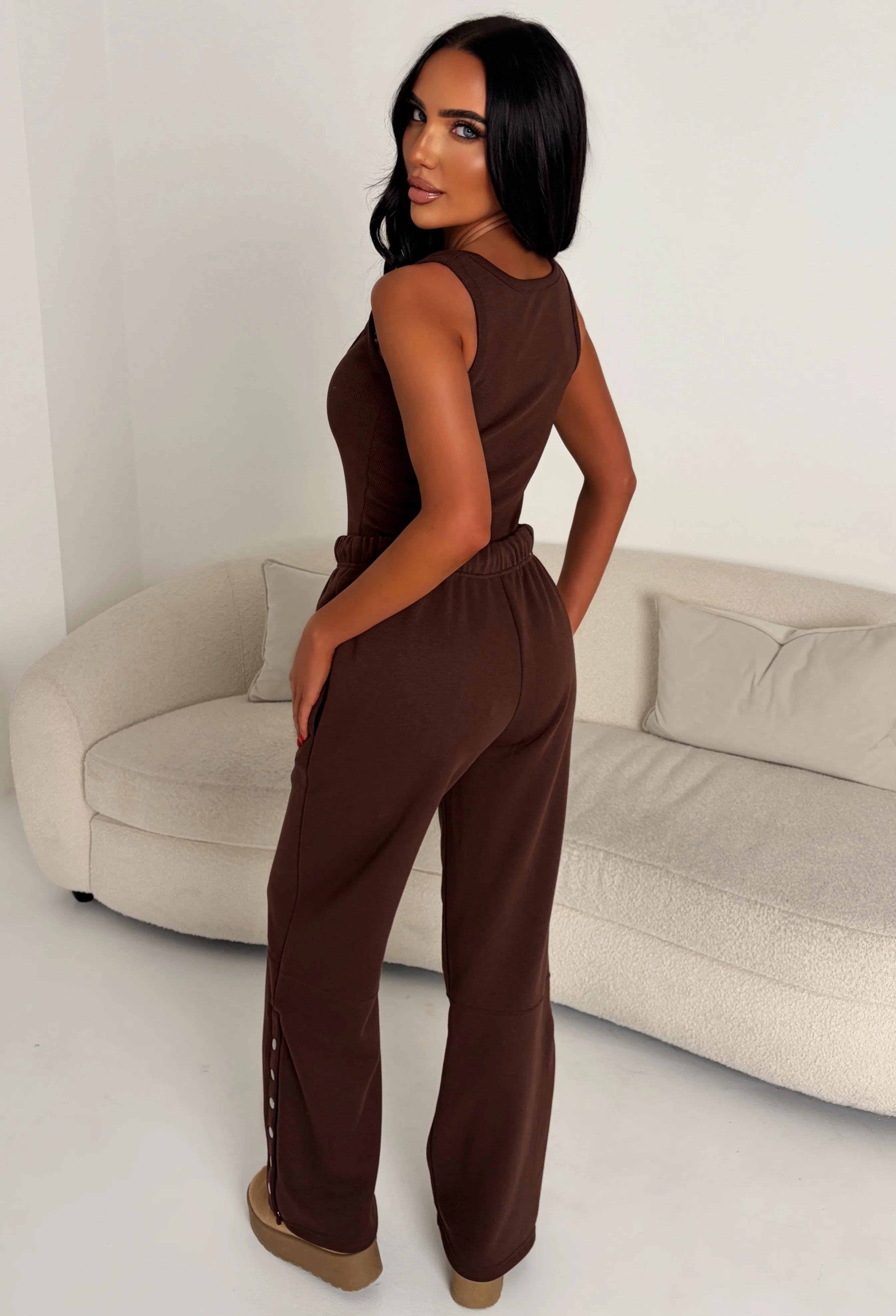 Honey Icon Chocolate Brown Lounge Joggers - Image 2