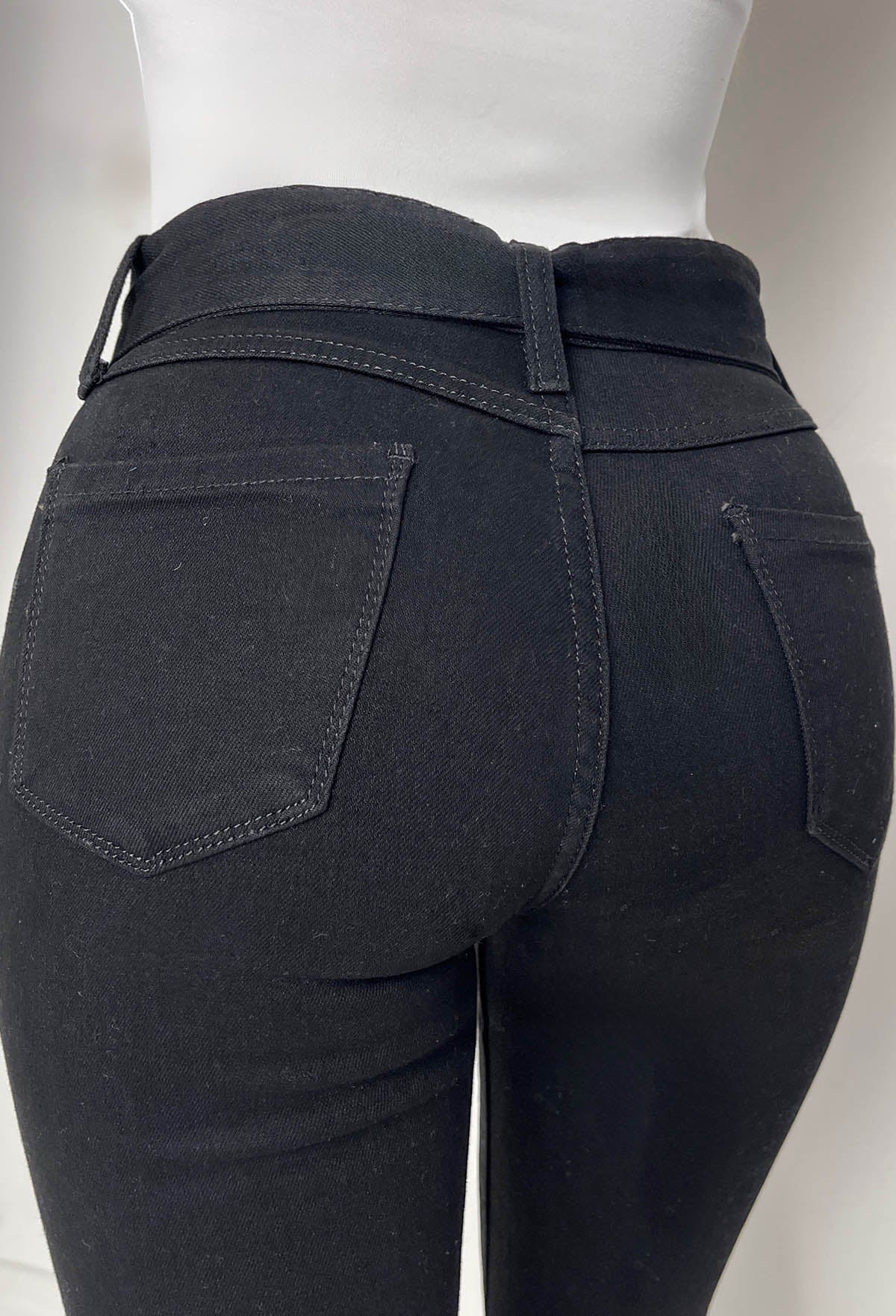 Hot As Hell Black Low Rise Stretch Belted Flare Jeans - Image 4