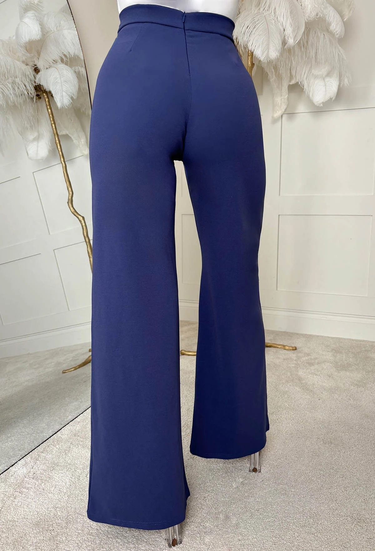 I See Fire Blue High Waisted Wide Leg Trousers - Image 2