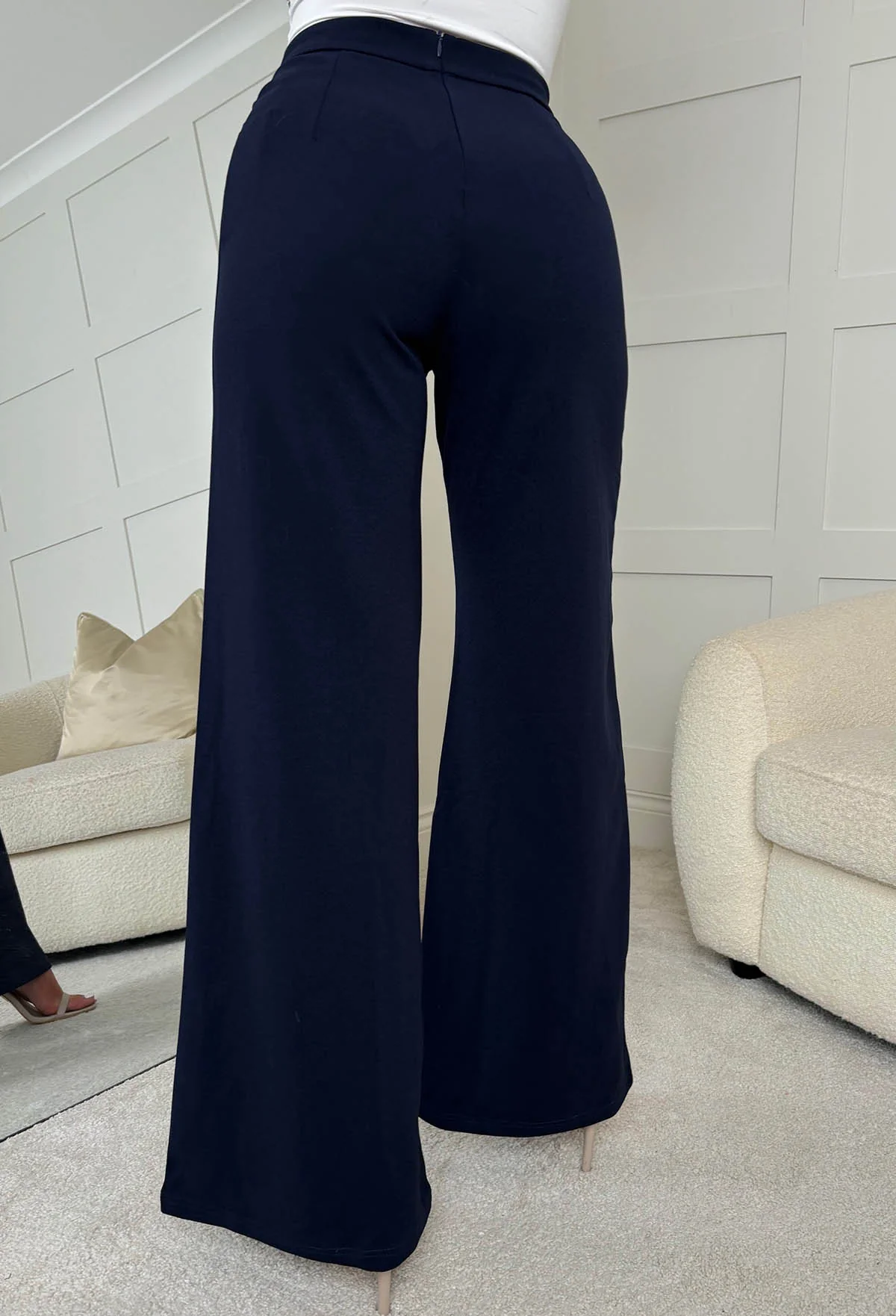 I See Fire Navy High Waisted Wide Leg Trousers - Image 5
