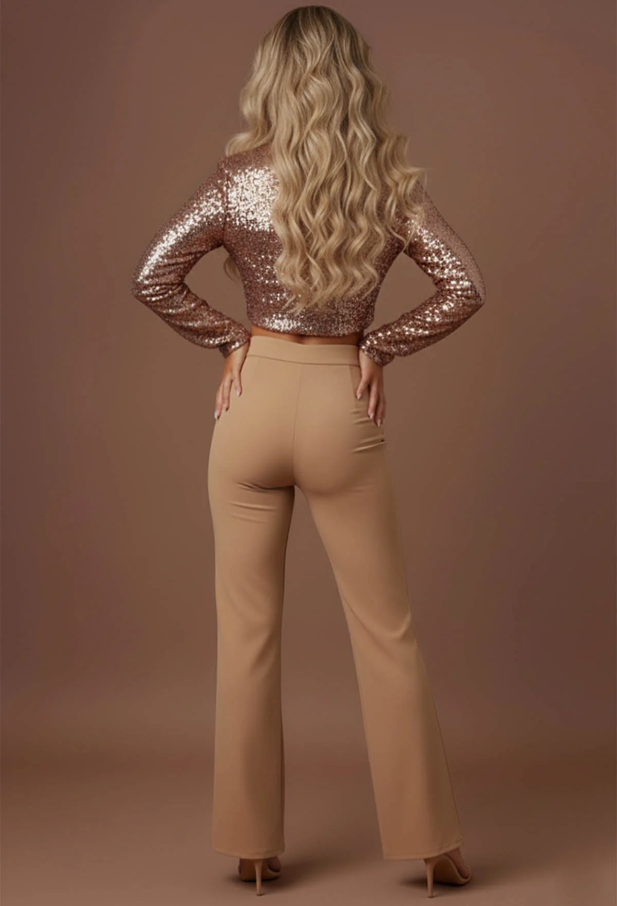 I See Fire Nude High Waisted Wide Leg Trousers - Image 2