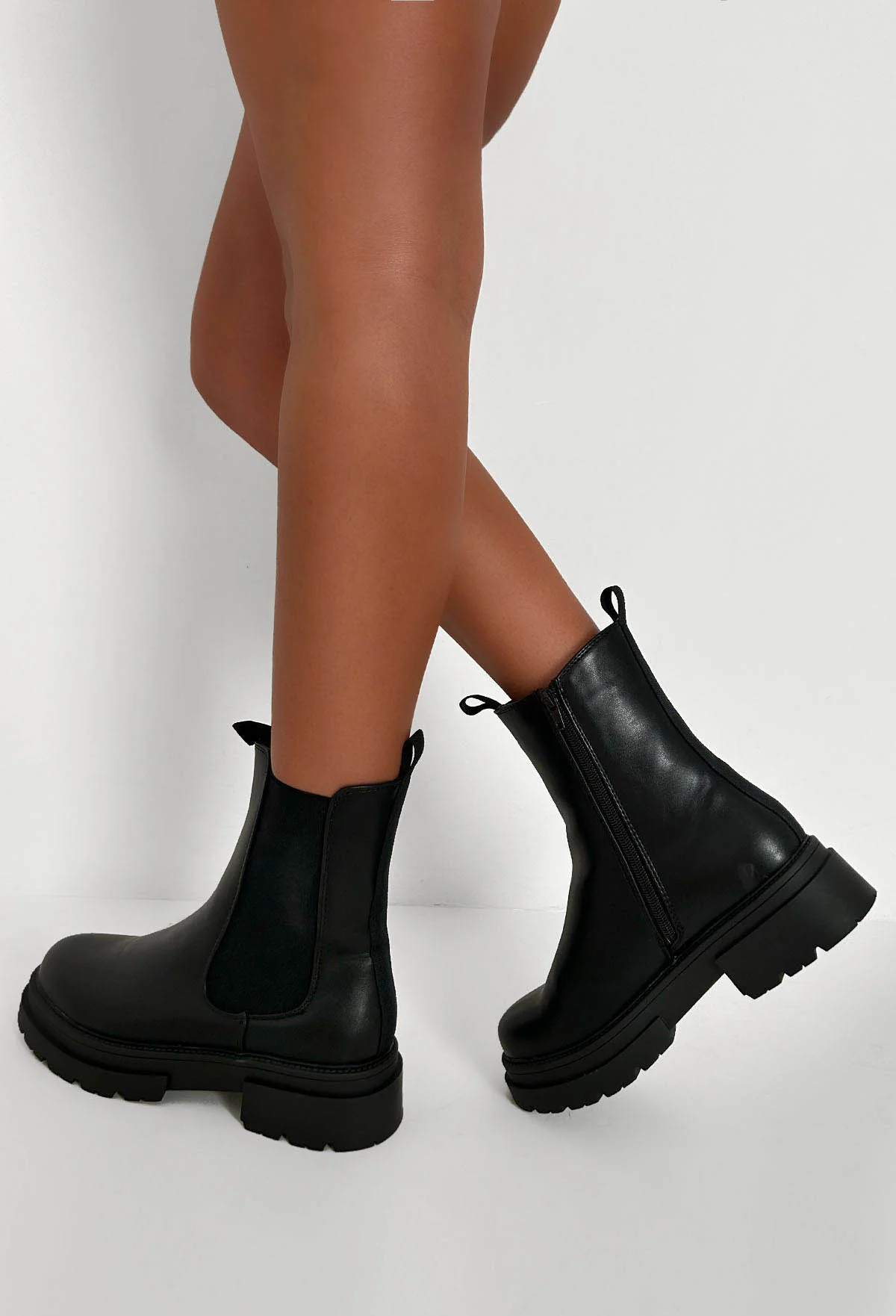 Iconic Love Black Faux Leather Chelsea Boots - Image 3