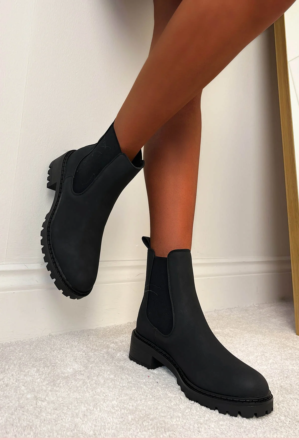 Iconic Moves Black Faux Leather Chelsea Boots - Image 2