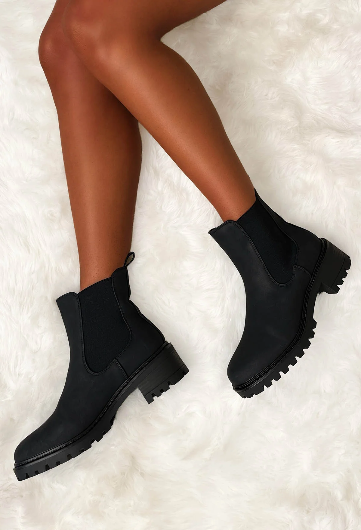 Iconic Moves Black Faux Leather Chelsea Boots - Image 3