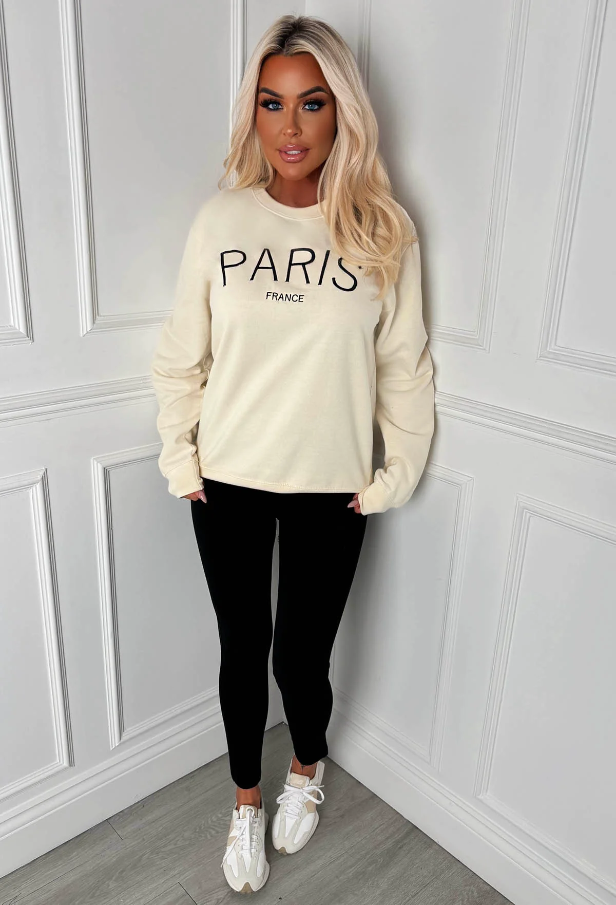 In My Era Cream Embroidered Paris Sweatshirt - Image 3