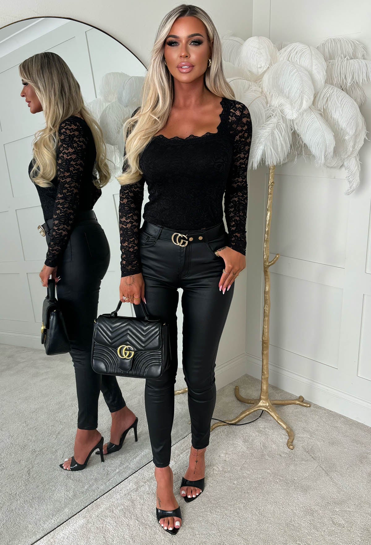 It Girl Energy Black Lace Top - Image 3