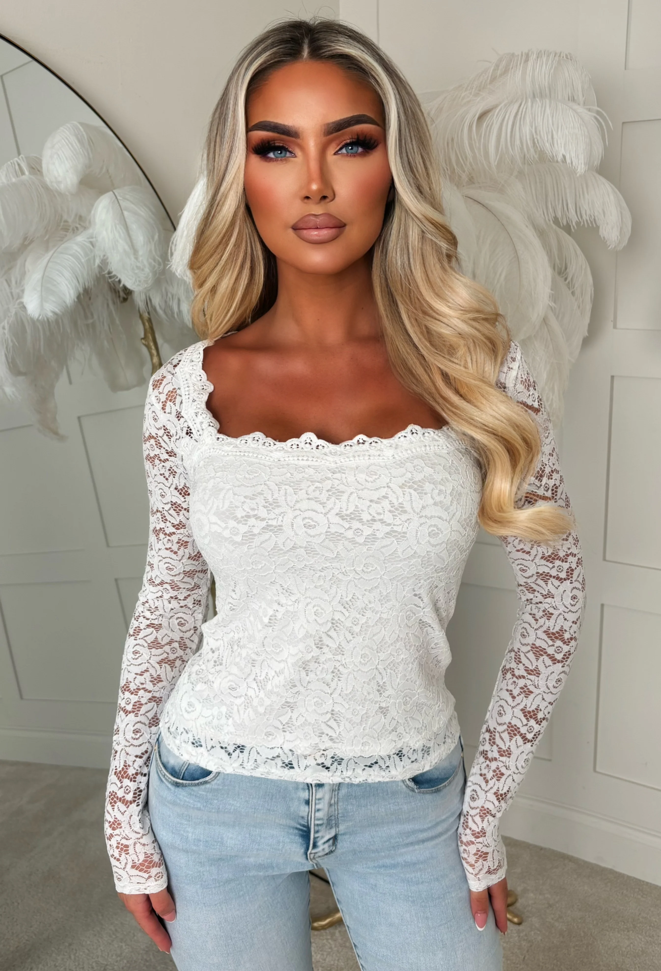 It Girl Energy White Lace Top - Image 4