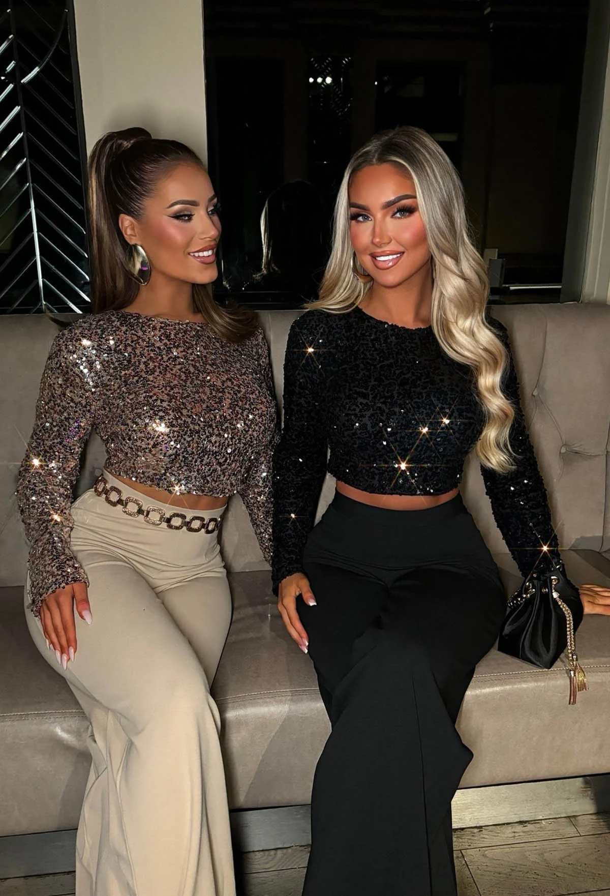 It Girl Era Rose Gold Sequin Crop Top - Image 6