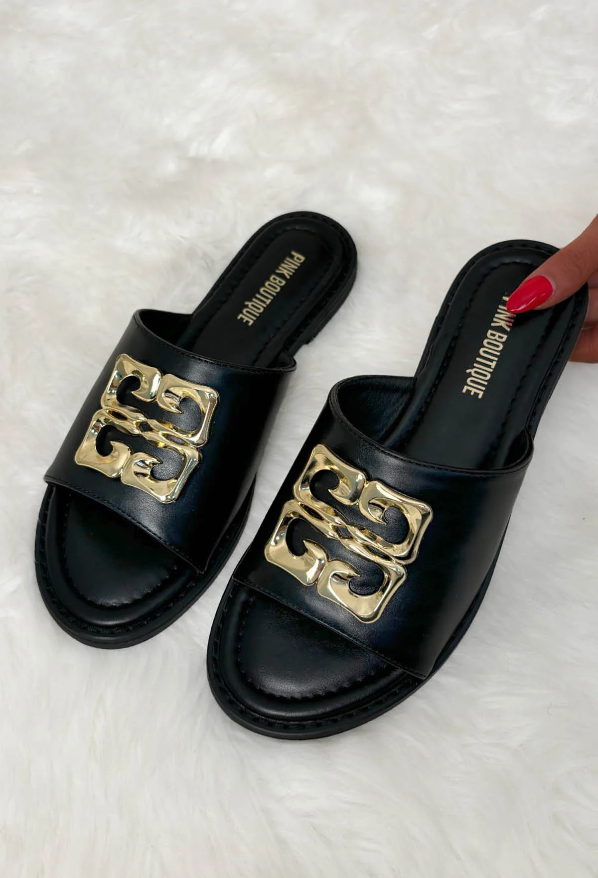 Italian Affair Black Gold Detail Sliders - Image 3