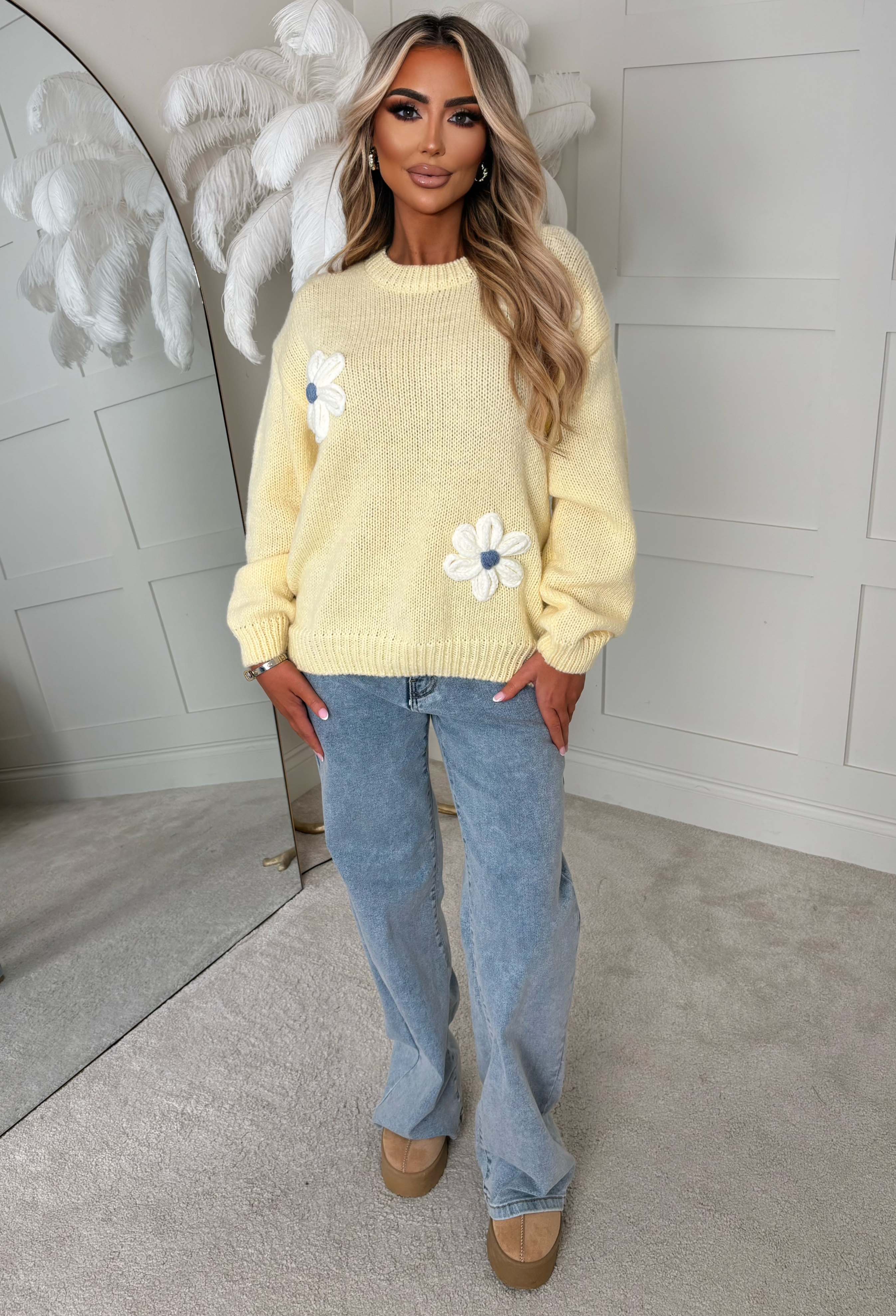 Just As Sweet Lemon Flower Crew Neck Jumper - Image 4