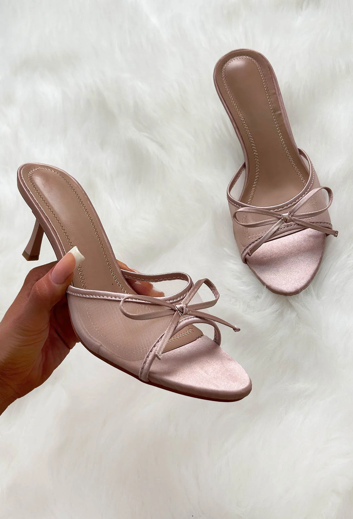 Keep My Love Nude Bow Mules
