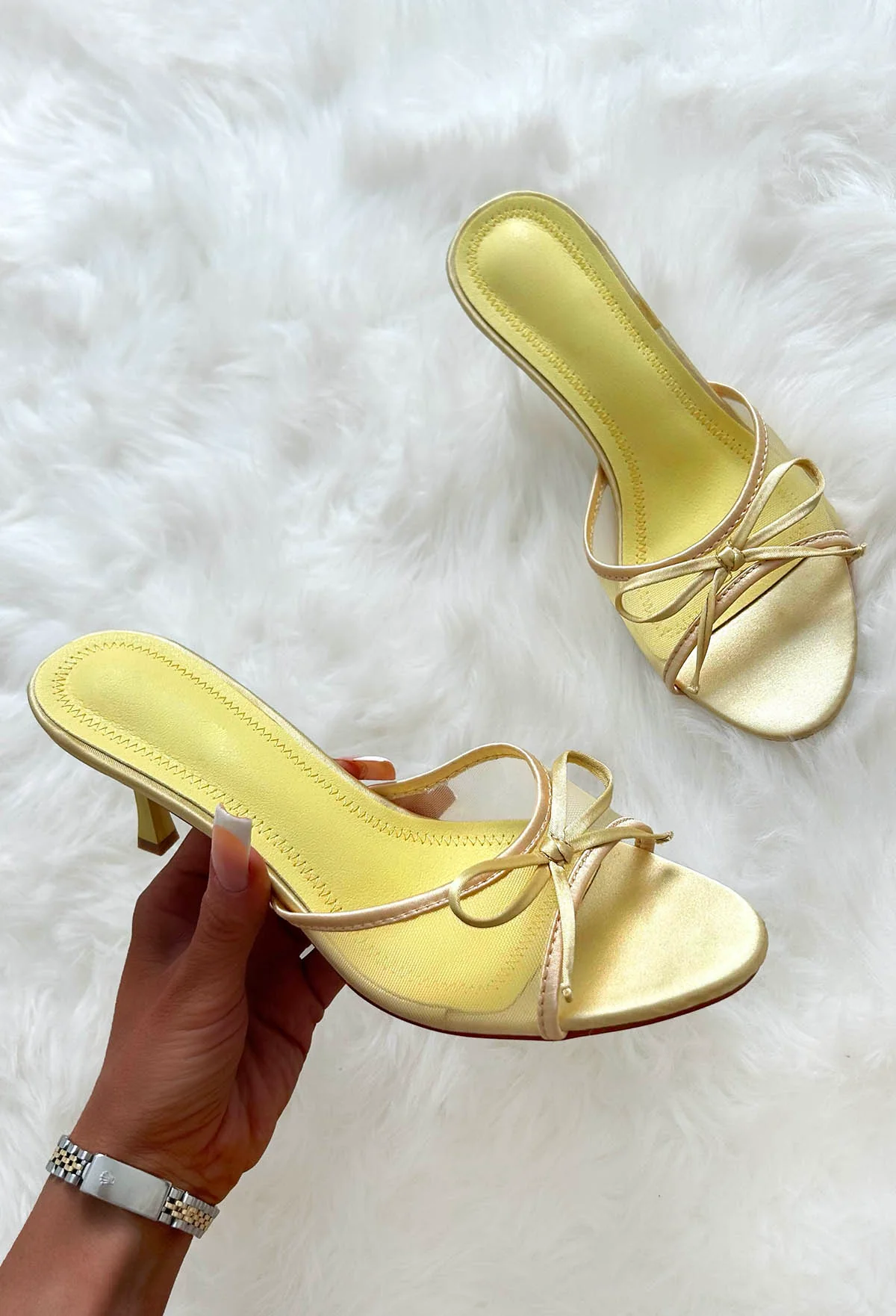 Keep My Love Yellow Bow Mules - Image 2