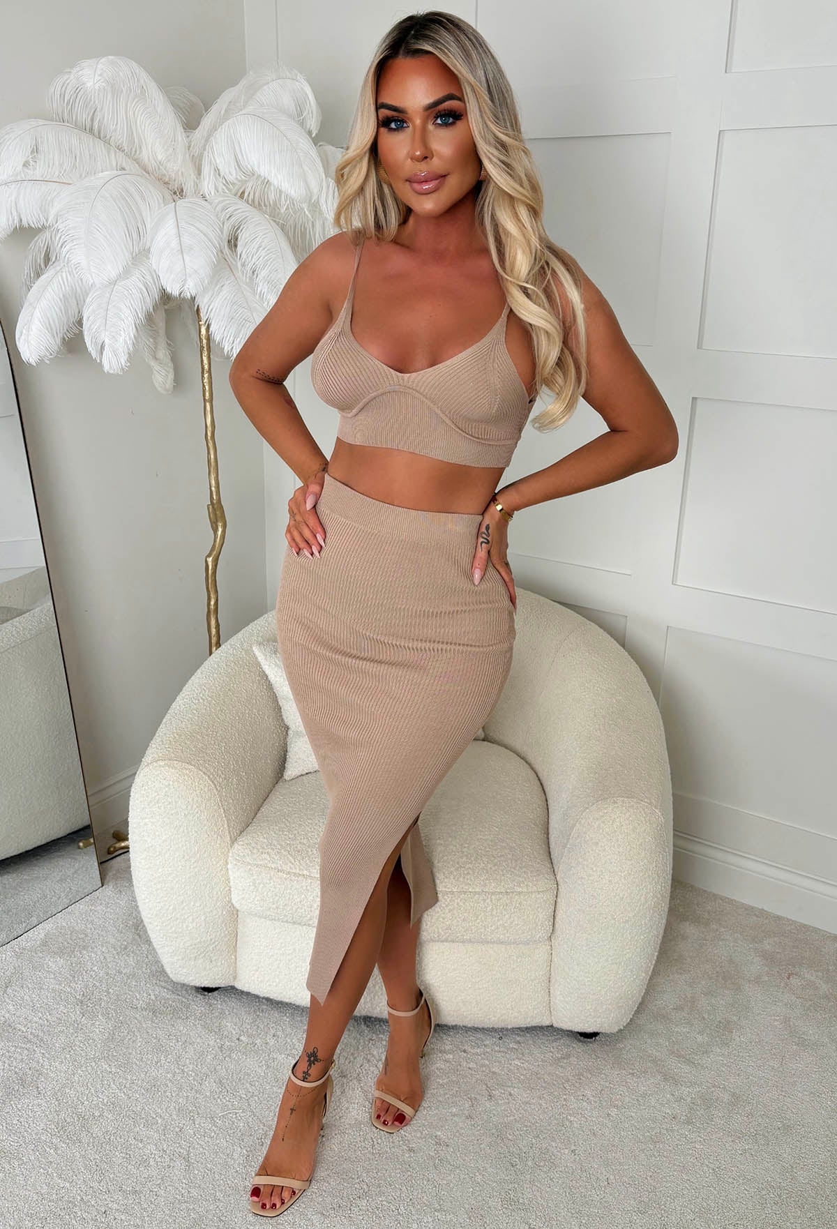 Kendra Beige 3 Piece Knitted Set - Image 4