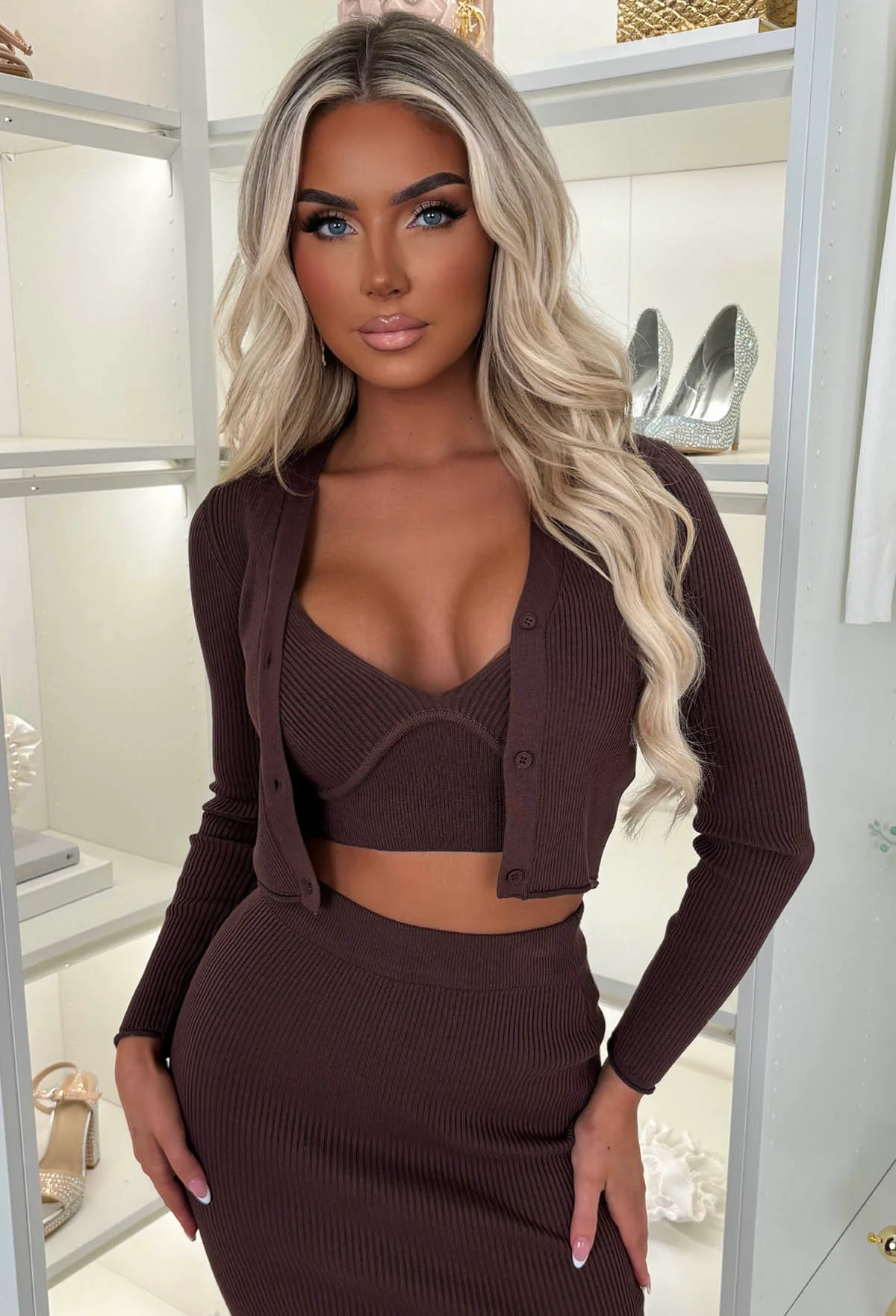 Kendra Brown 3 Piece Knitted Set - Image 4