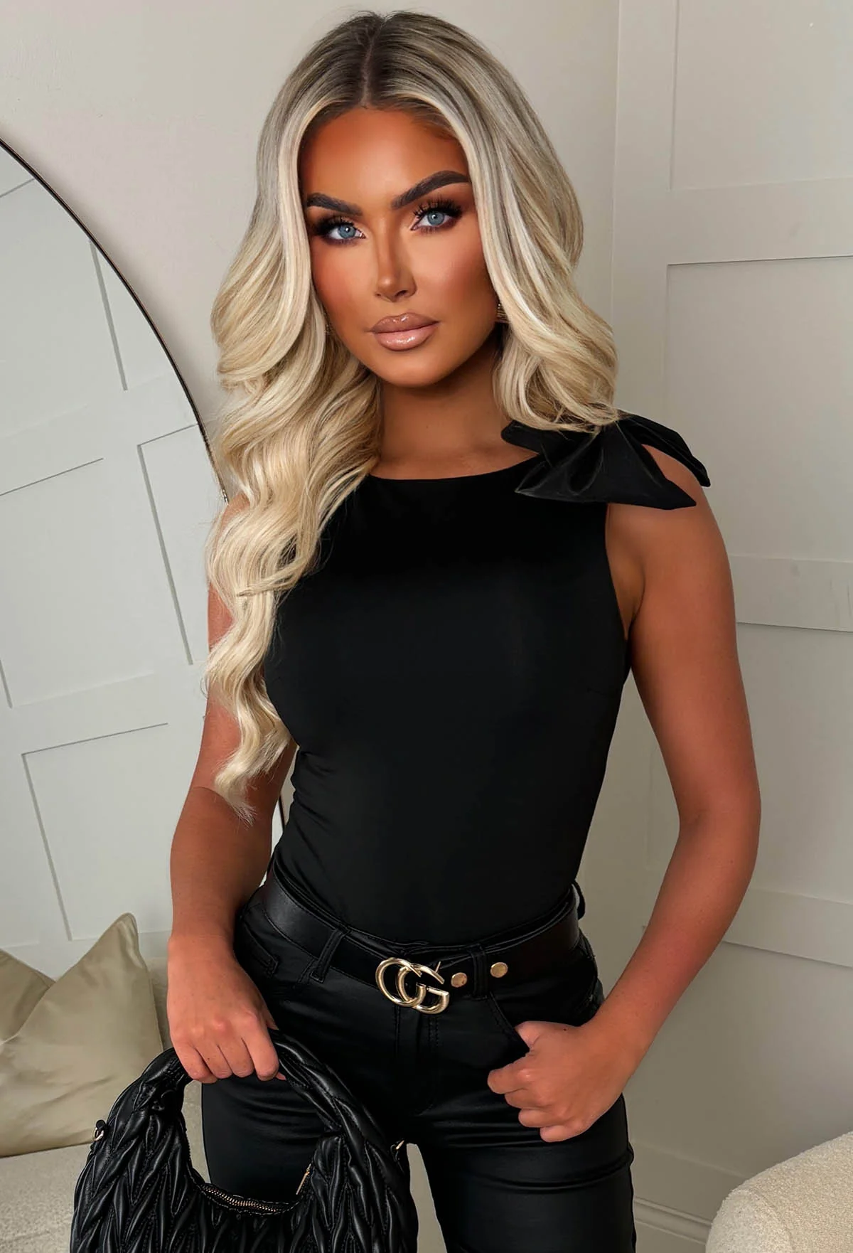 Kiss & Tell Black Bow Stretch Bodysuit - Image 3