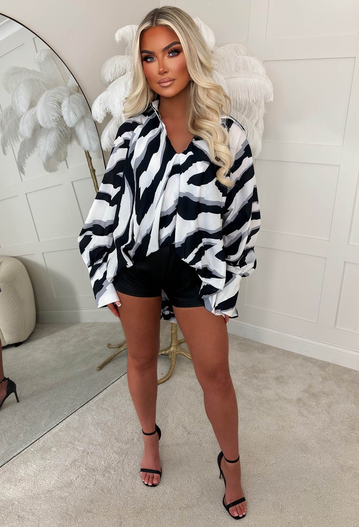 Let Loose Black Zebra Print Blouse - Image 4