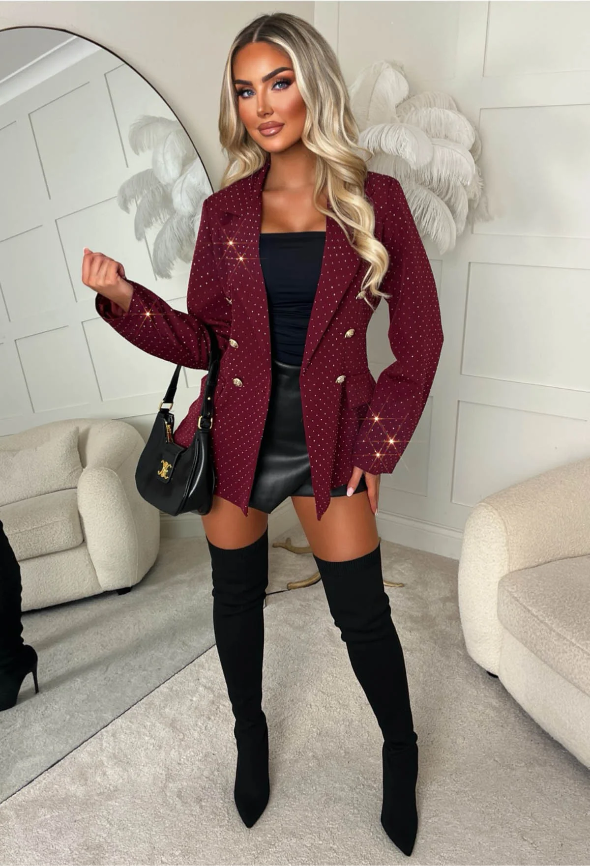 Level Up Burgundy Hot Fix Blazer - Image 3