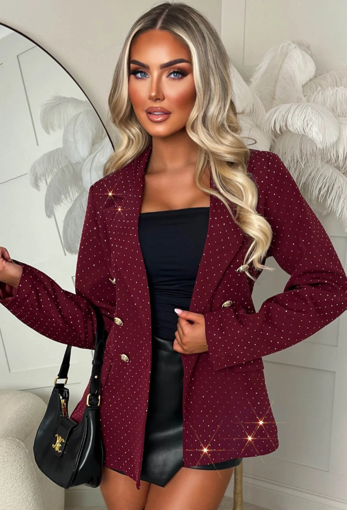 Level Up Burgundy Hot Fix Blazer - Image 4