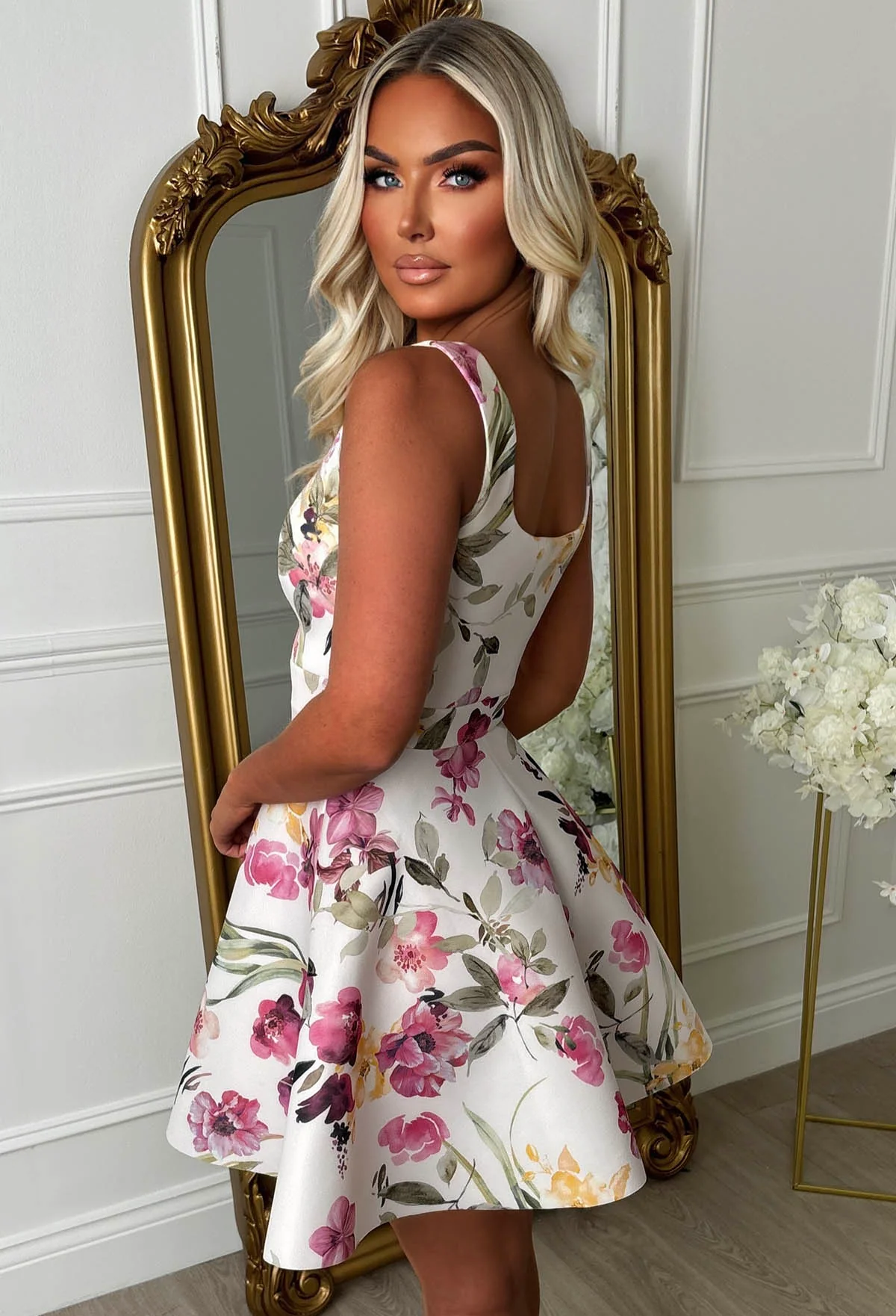 Little Petal Multi Pretty Floral Flared Skirt Mini Dress - Image 2