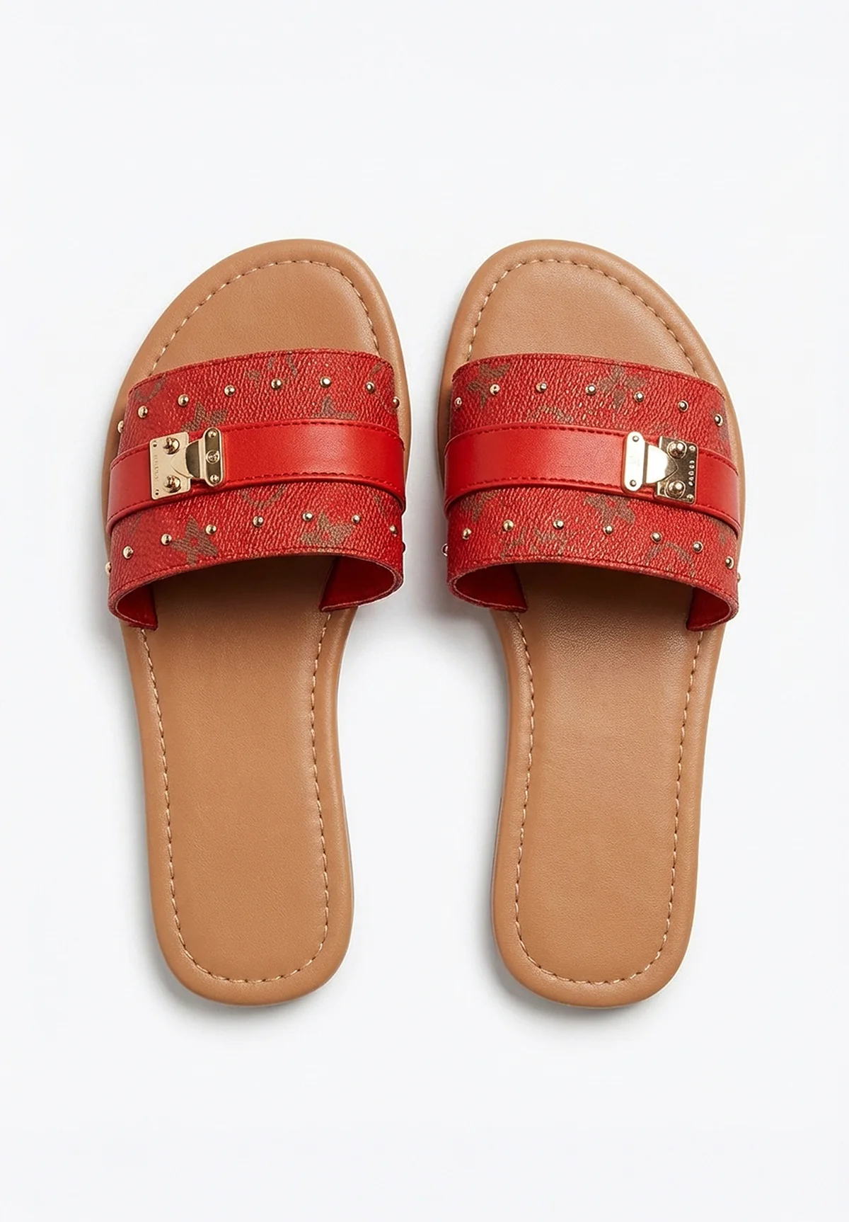 Logo Baby Red Printed Sliders