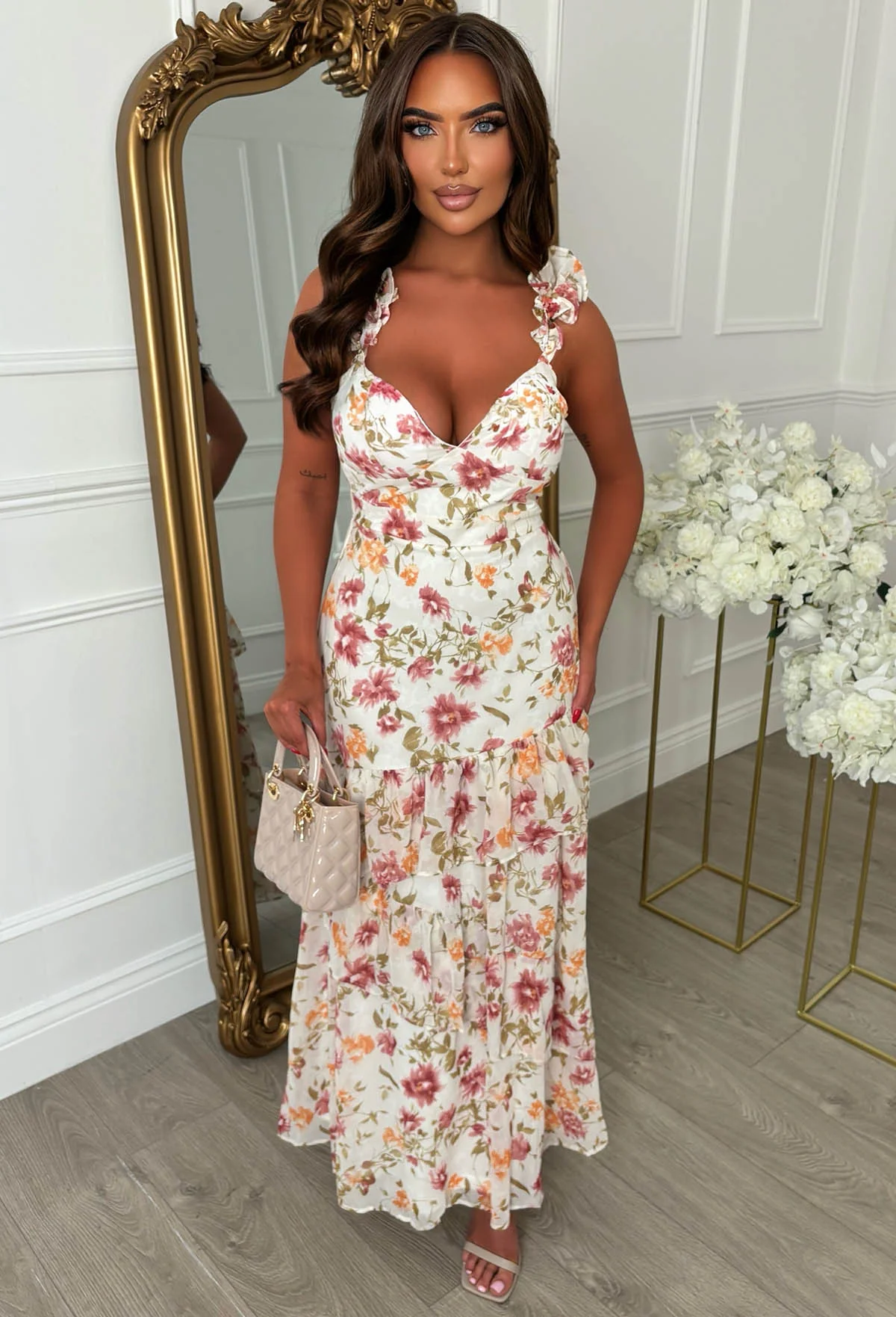 Lush And Lavish Pink Pretty Floral Maxi Dress - Image 3