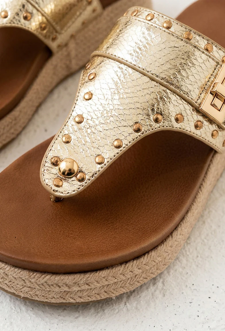 Lux Desire Gold Metallic Snake Wedge - Image 2