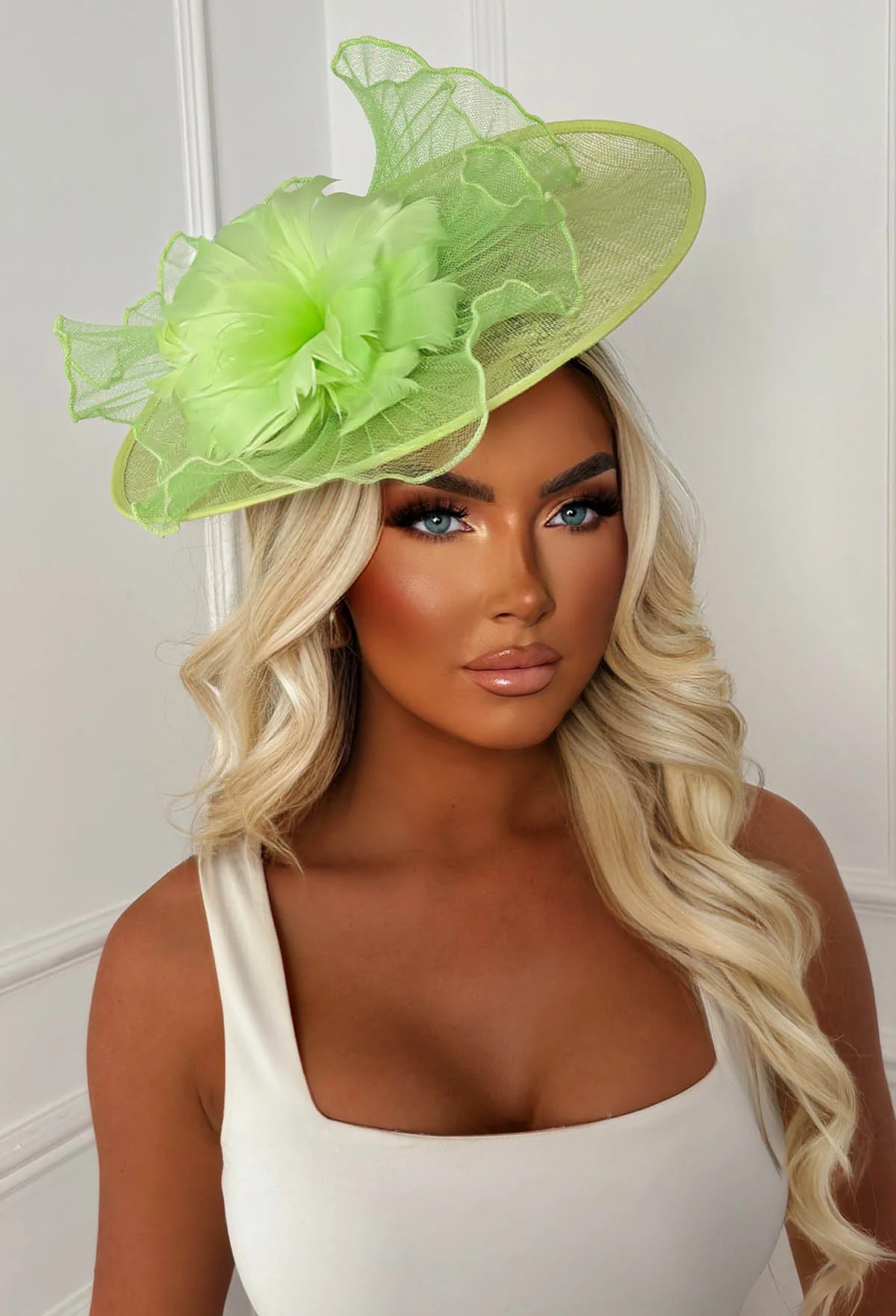 Material Girl Green Floral Detail Fascinator