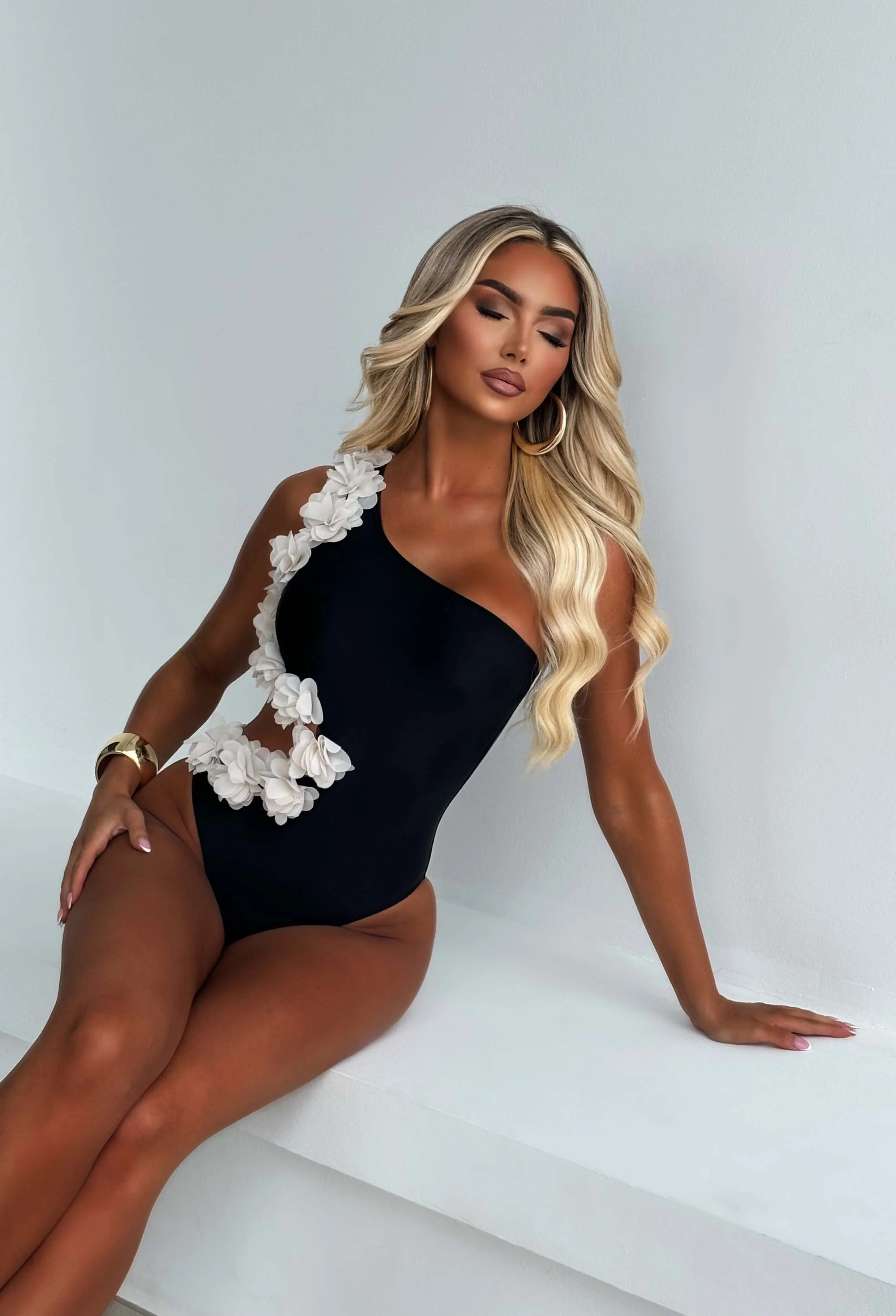 Million Dollar Muse Black Ruffle Cut Out Swimsuit - Image 2