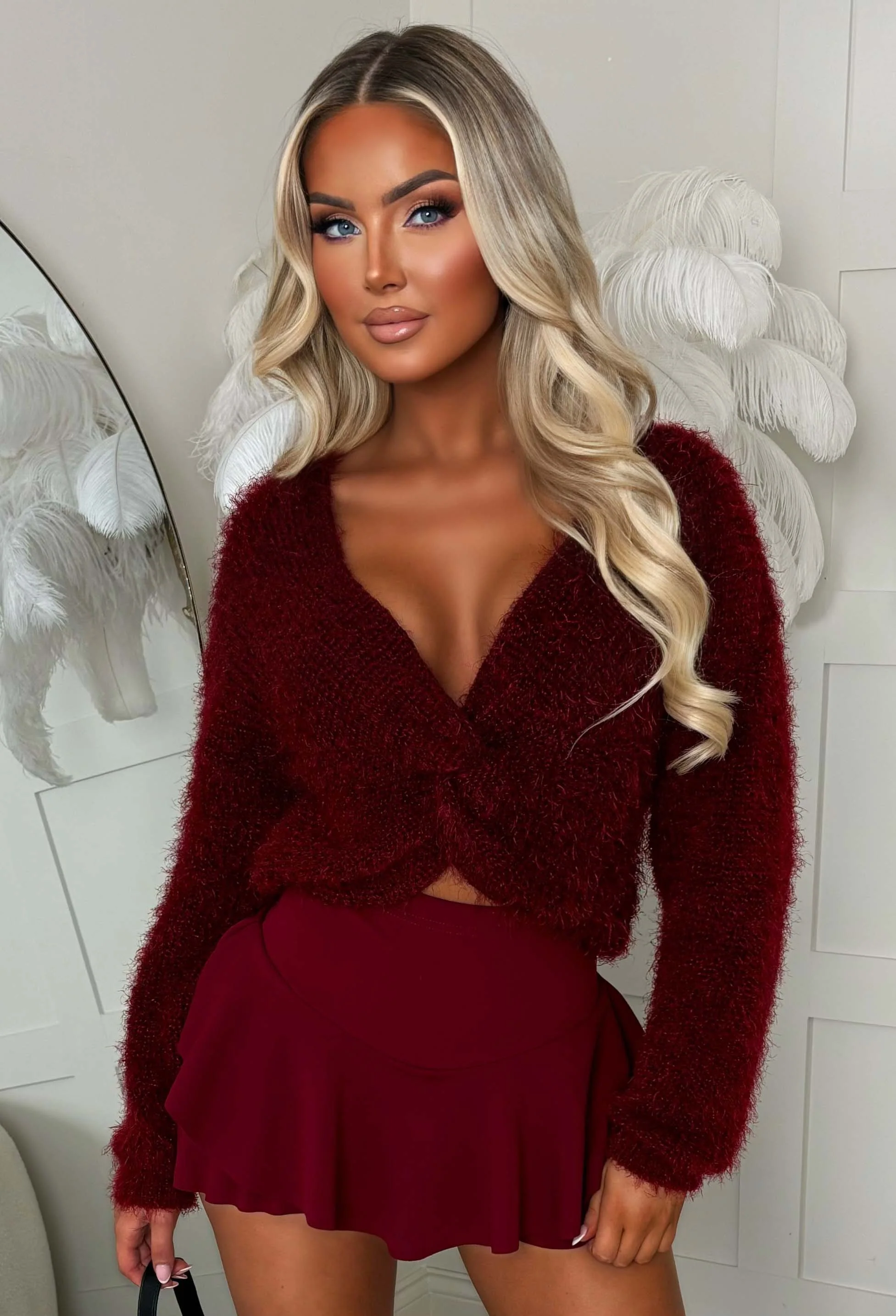 Misbehaving Burgundy Double Layer Skort
