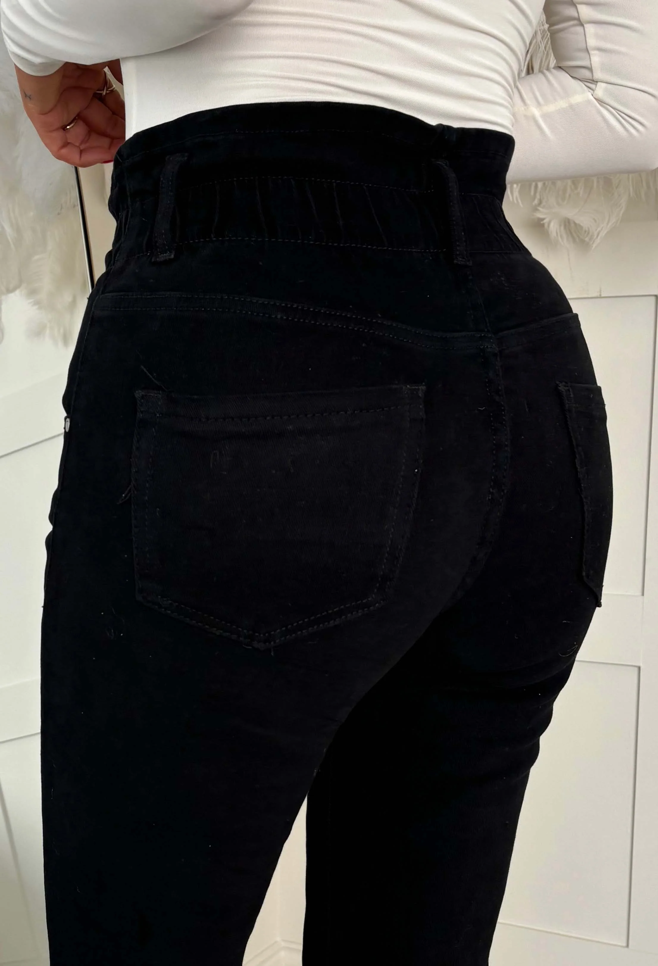 Moms The Word Black Stretch Denim Paperbag Mom Jeans - Image 4