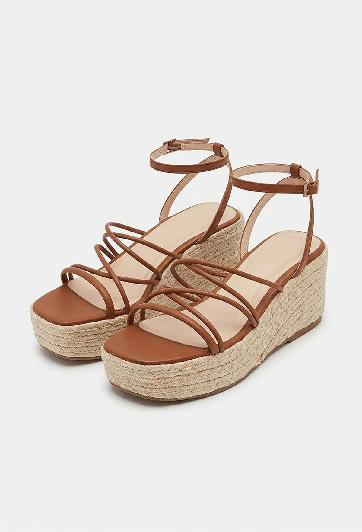 My Latest Obsession Tan Raffia Strappy Wedge - Image 2