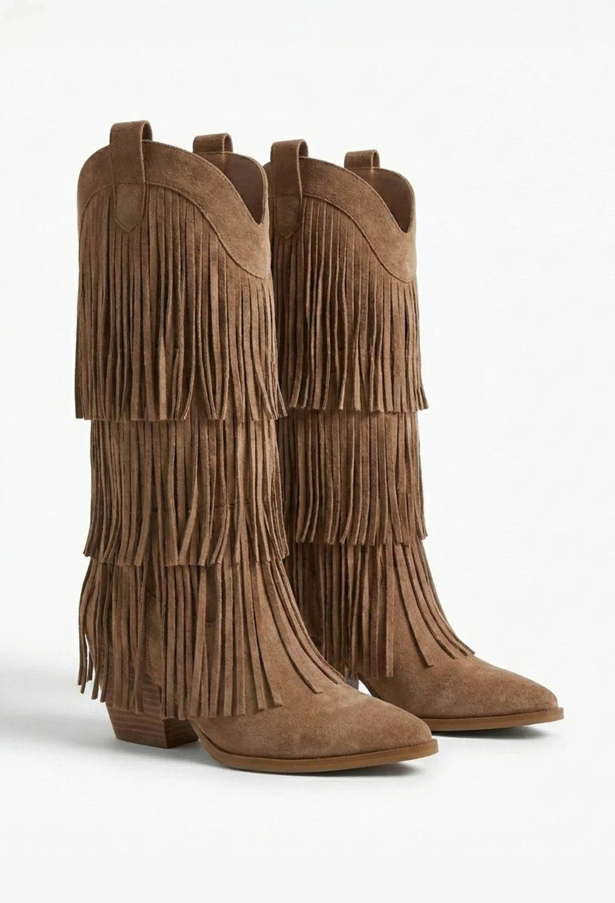 Nellie Taupe Tassel Cowboy Boots - Image 2