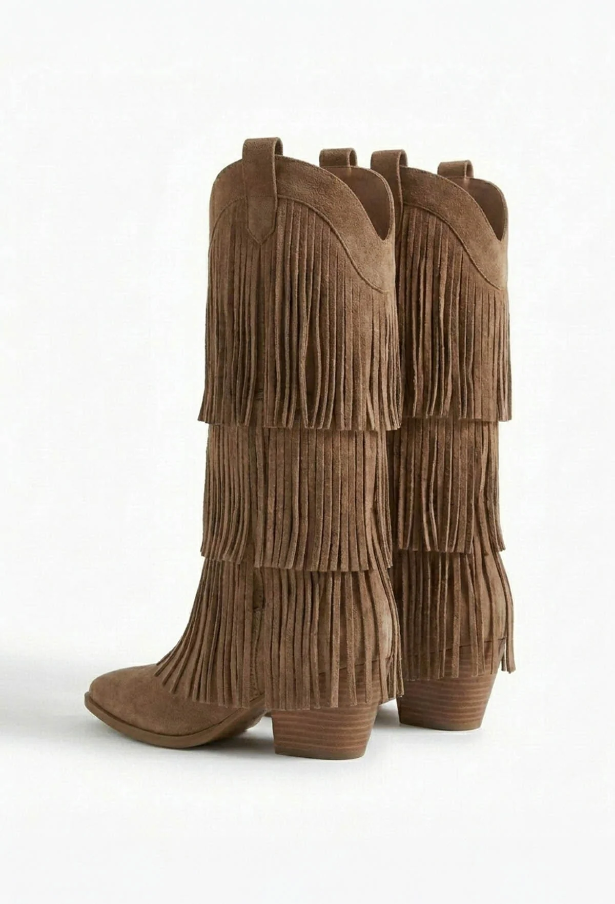 Nellie Taupe Tassel Cowboy Boots - Image 3