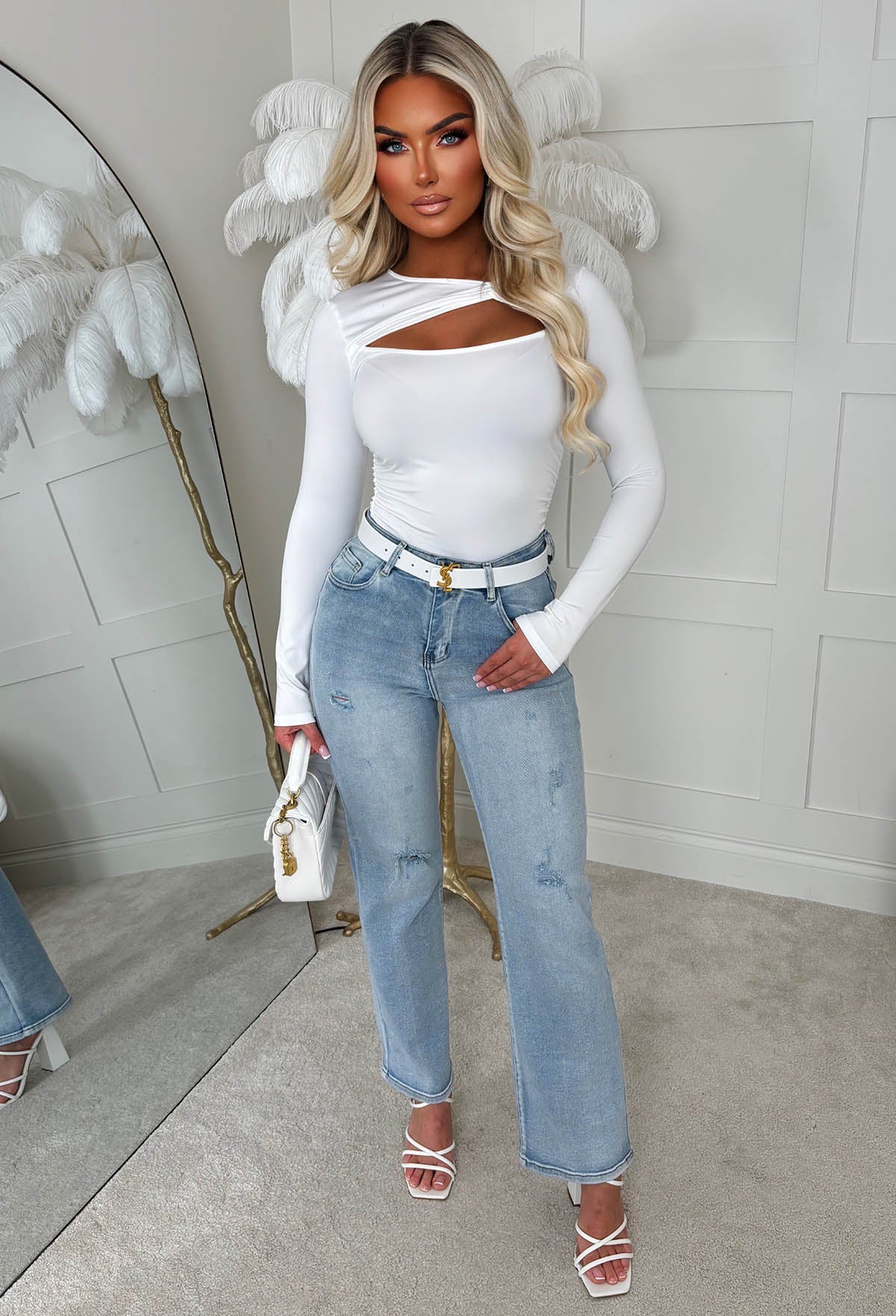 Never Let Go White Stretch Knot Top - Image 3