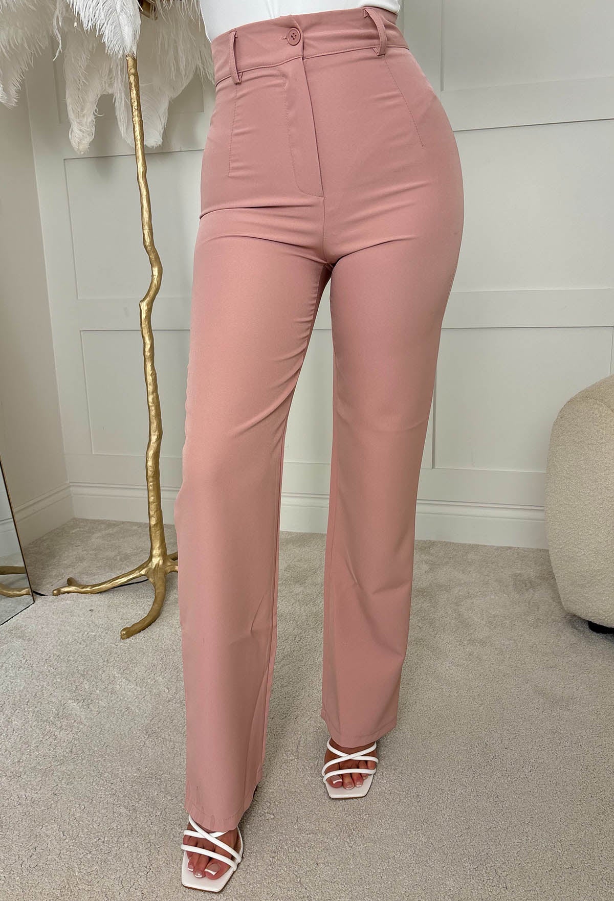 No Apologies Pink Straight Leg Trousers - Image 4